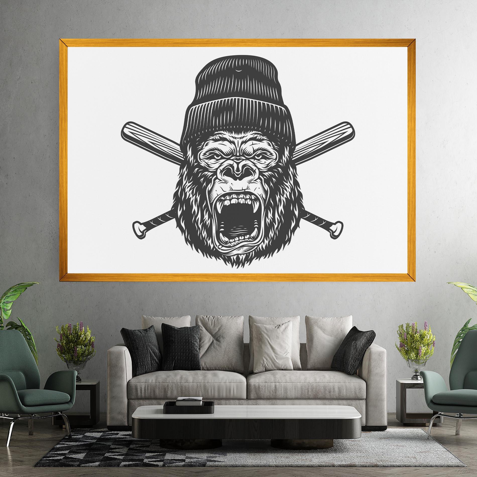 Leinwandbild Baseball Gorilla mockup 7