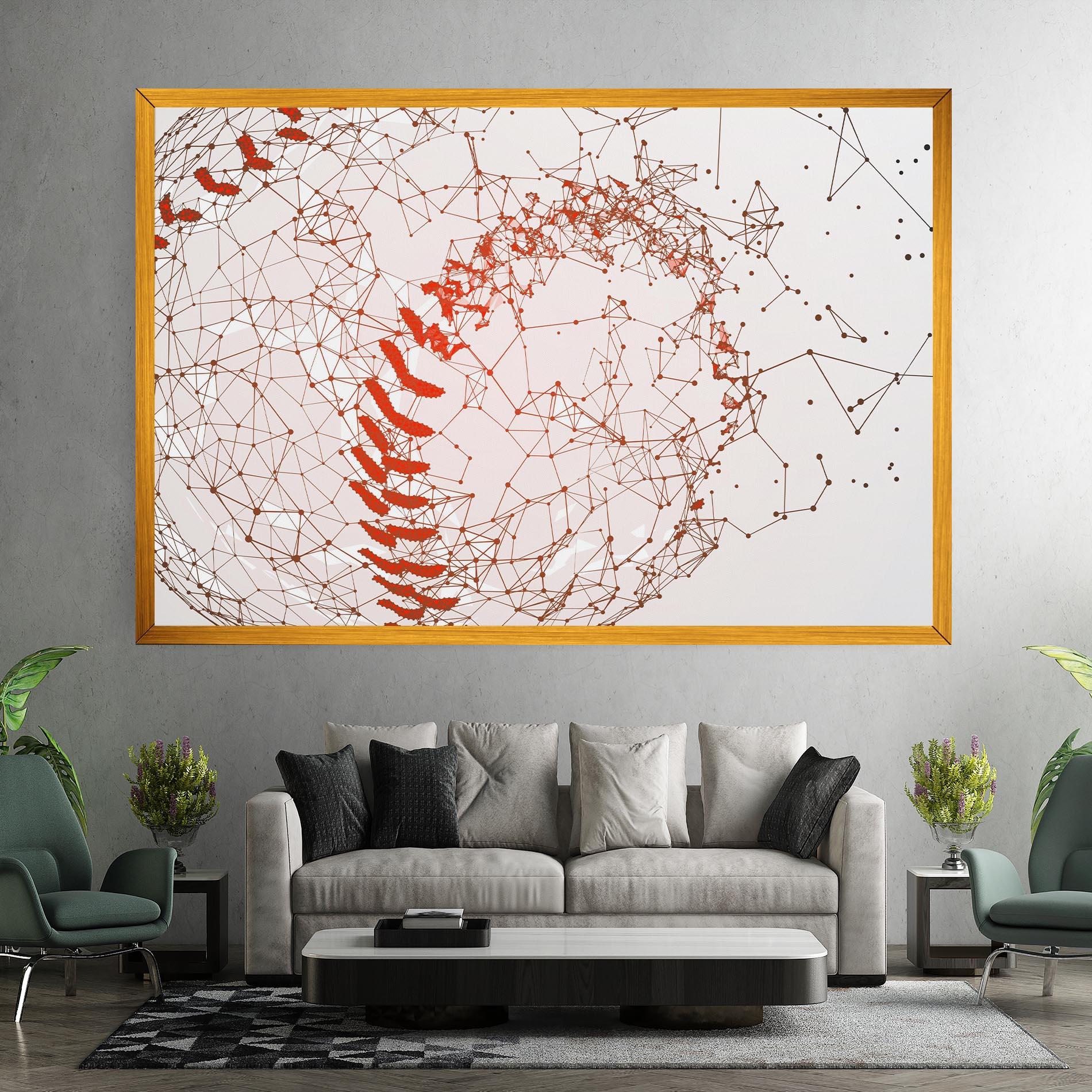 Leinwandbild Baseball Line Art mockup 7