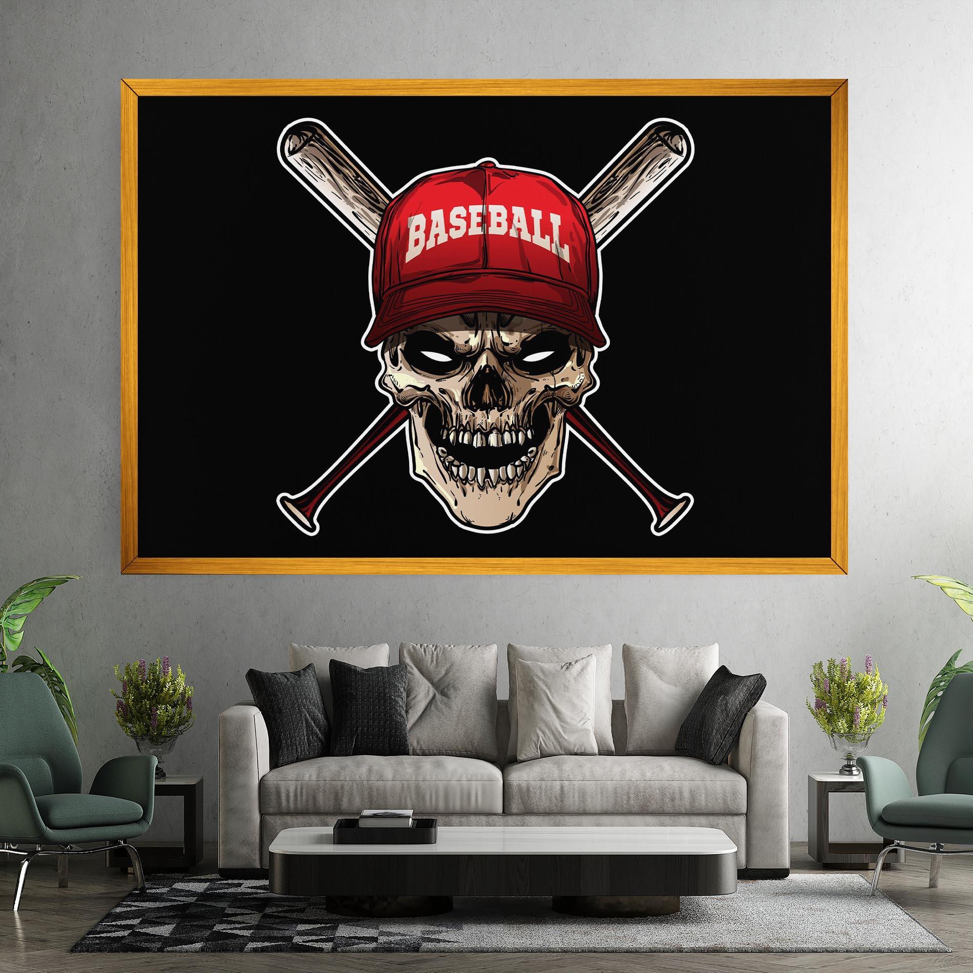 Leinwandbild Baseball Skull mockup 7