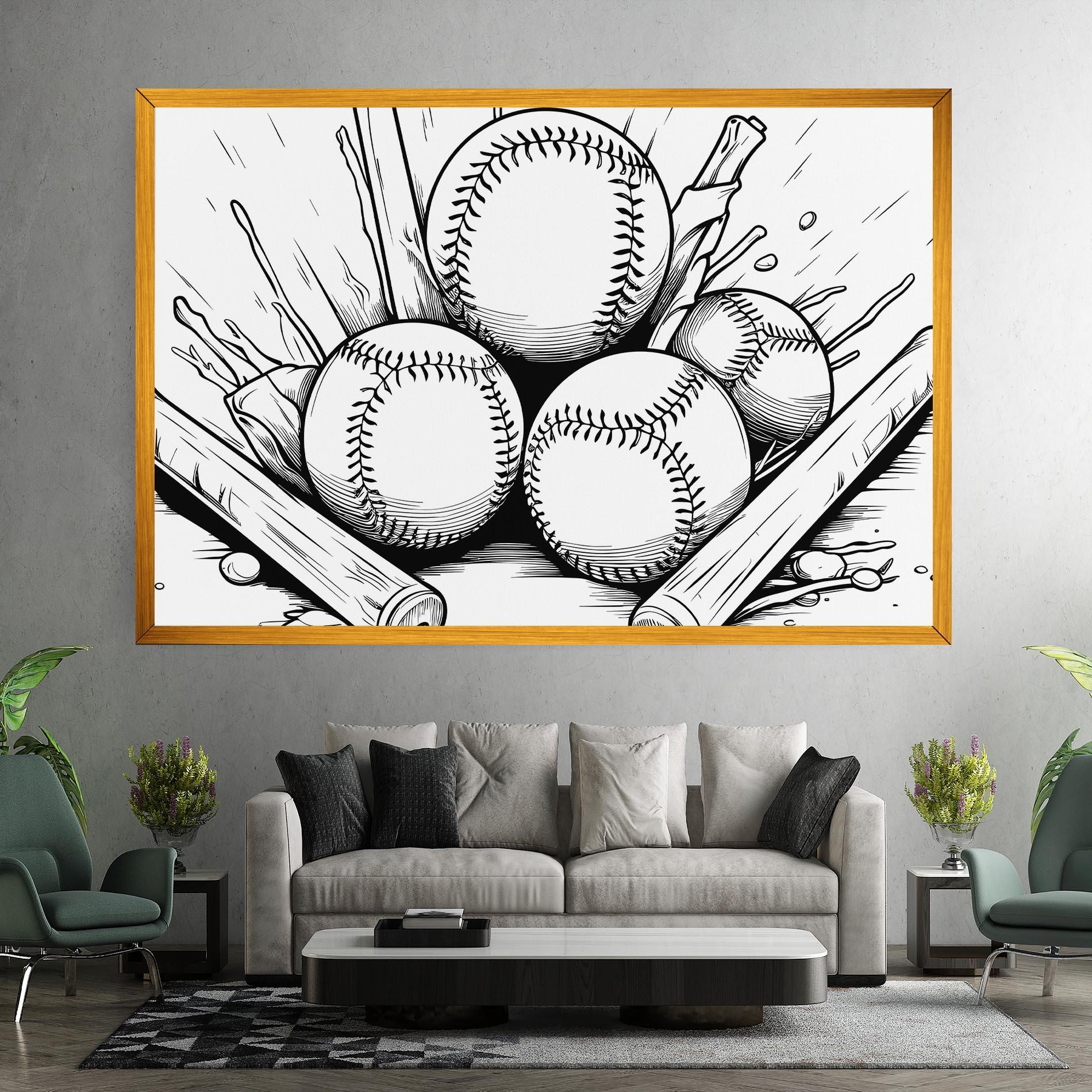 Leinwandbild Big Baseball Ball mockup 7