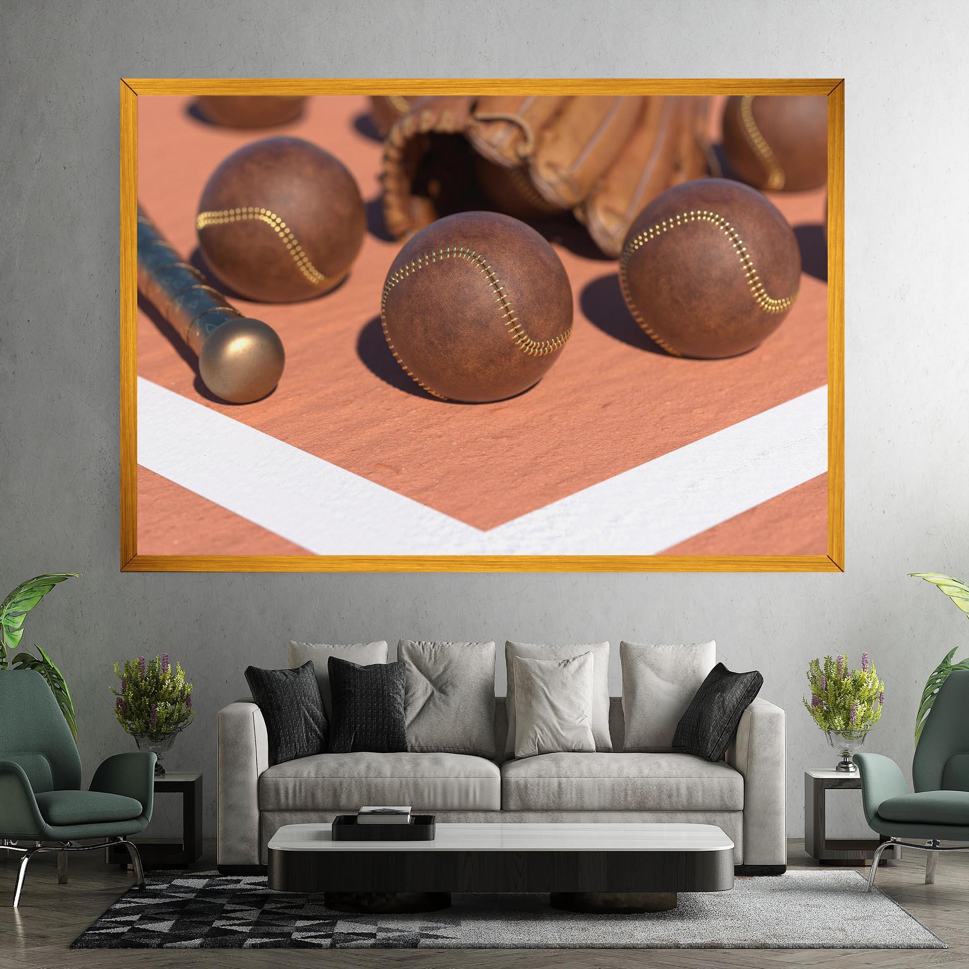 Leinwandbild Brown Baseball Ball mockup 7