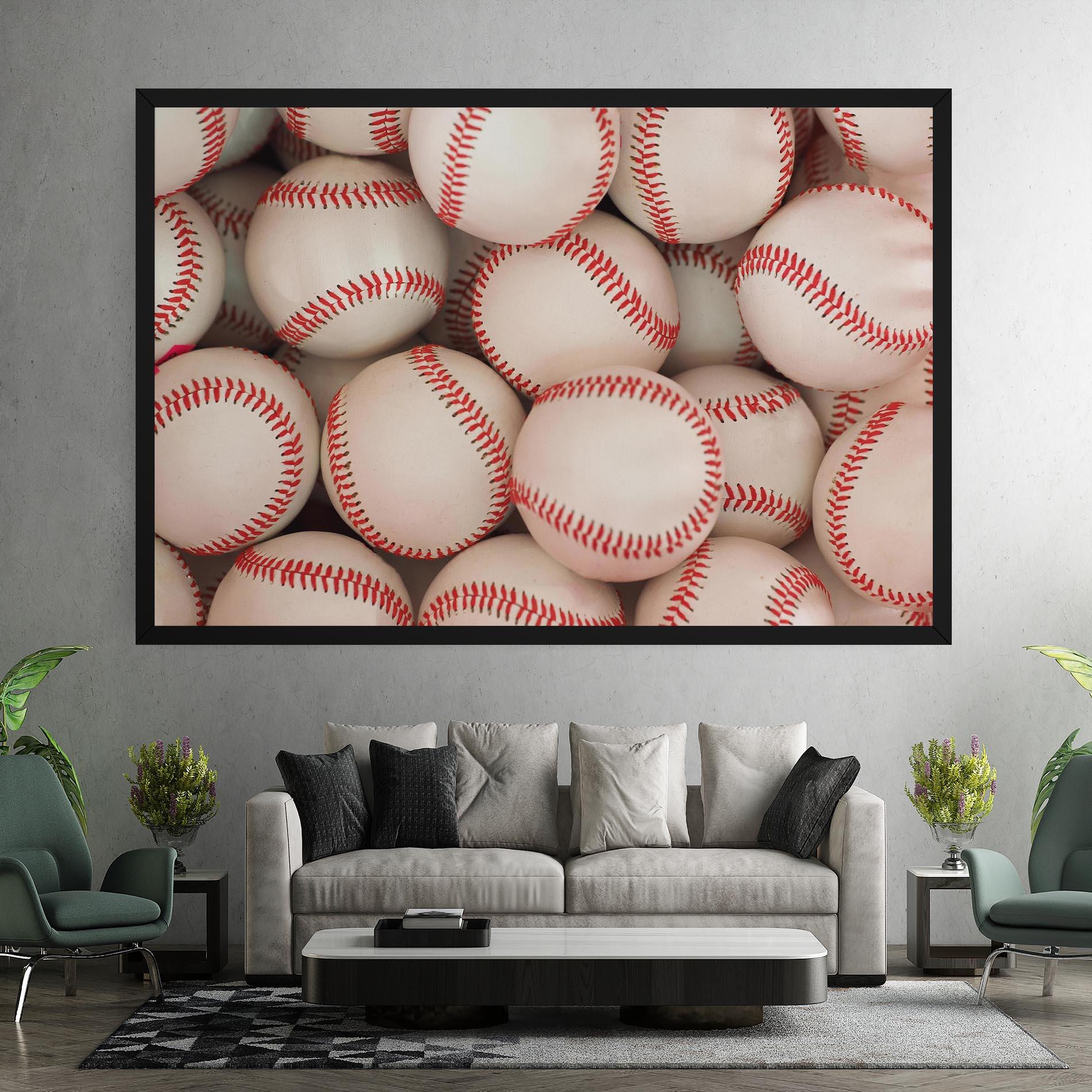 Leinwandbild Baseball Balls Stack mockup 7