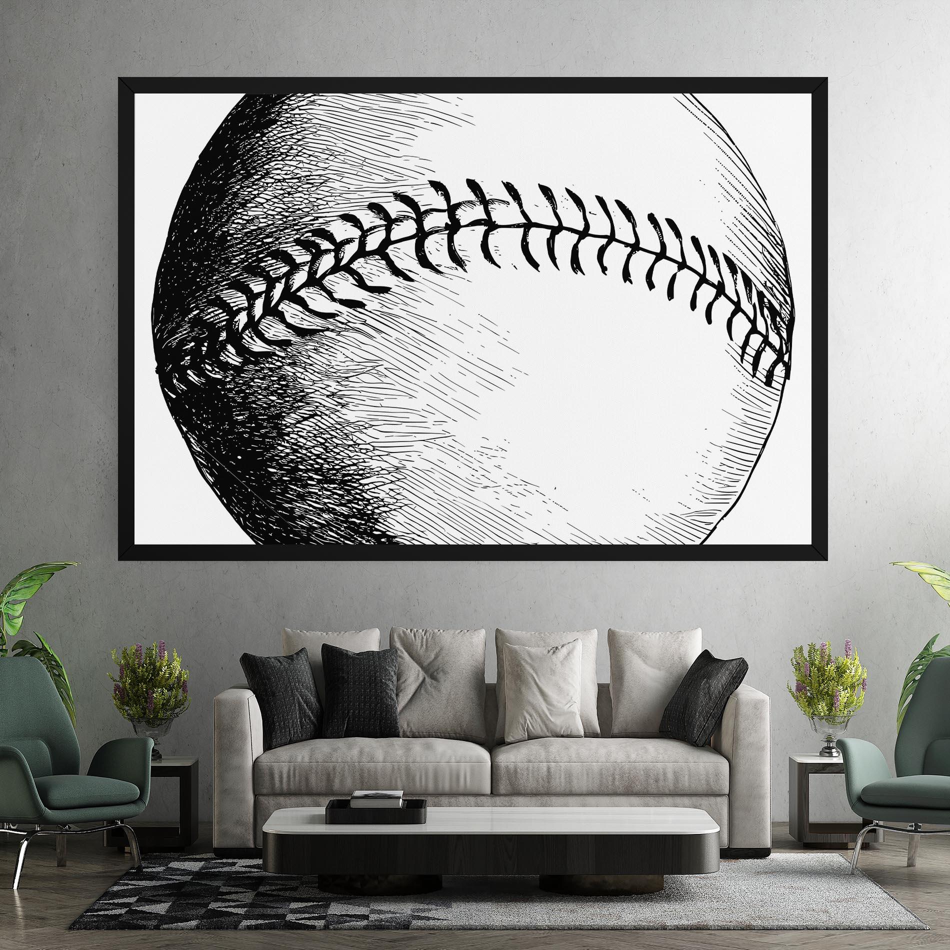 Leinwandbild Baseball Black Line mockup 7
