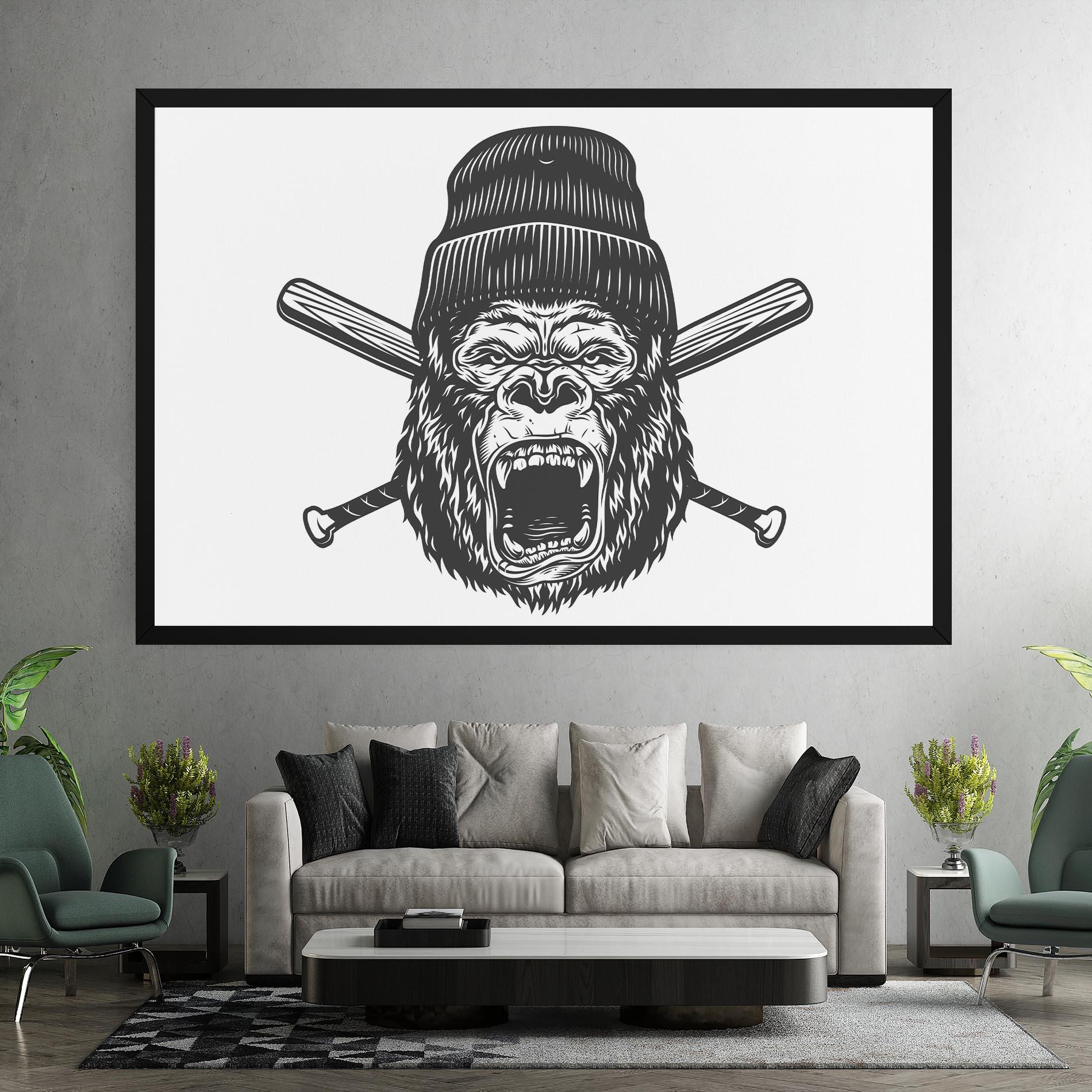 Leinwandbild Baseball Gorilla mockup 7