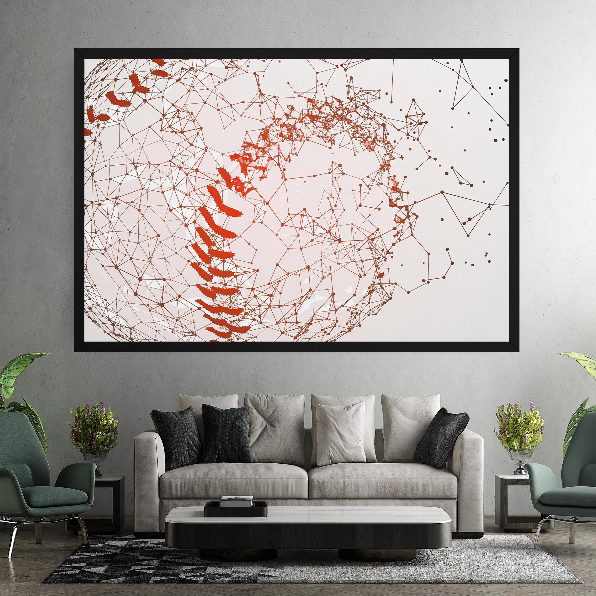 Leinwandbild Baseball Line Art mockup 7