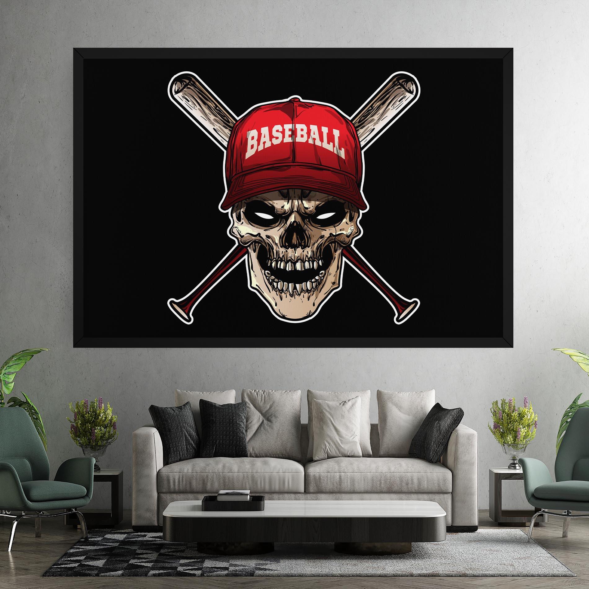 Leinwandbild Baseball Skull mockup 7