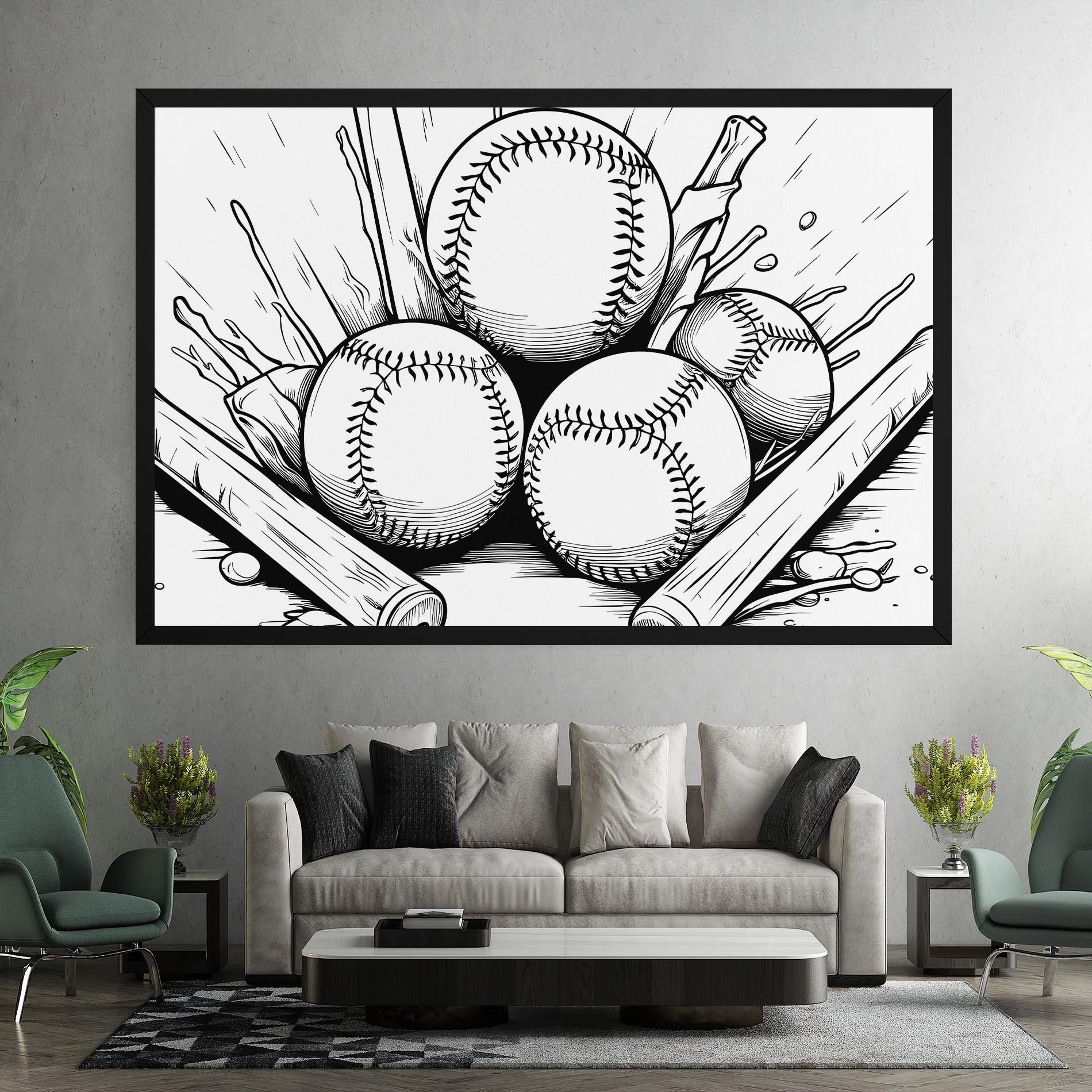 Leinwandbild Big Baseball Ball mockup 7