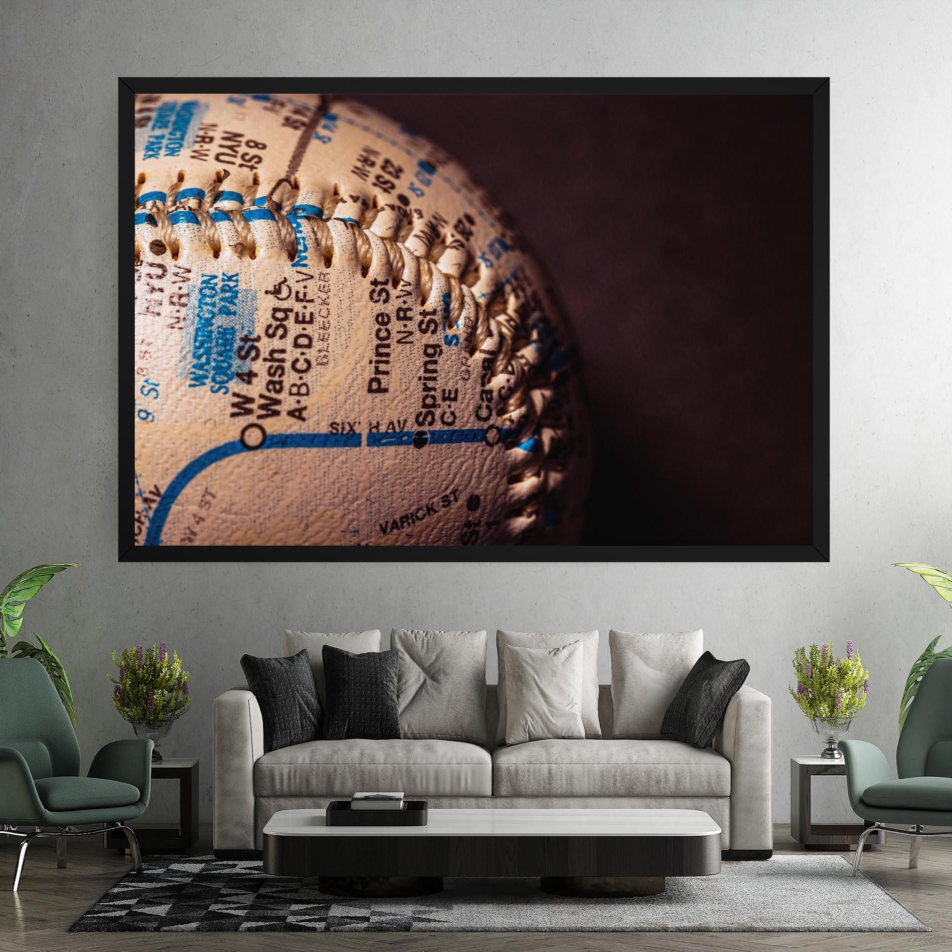 Leinwandbild Blue Text Baseball Ball mockup 7