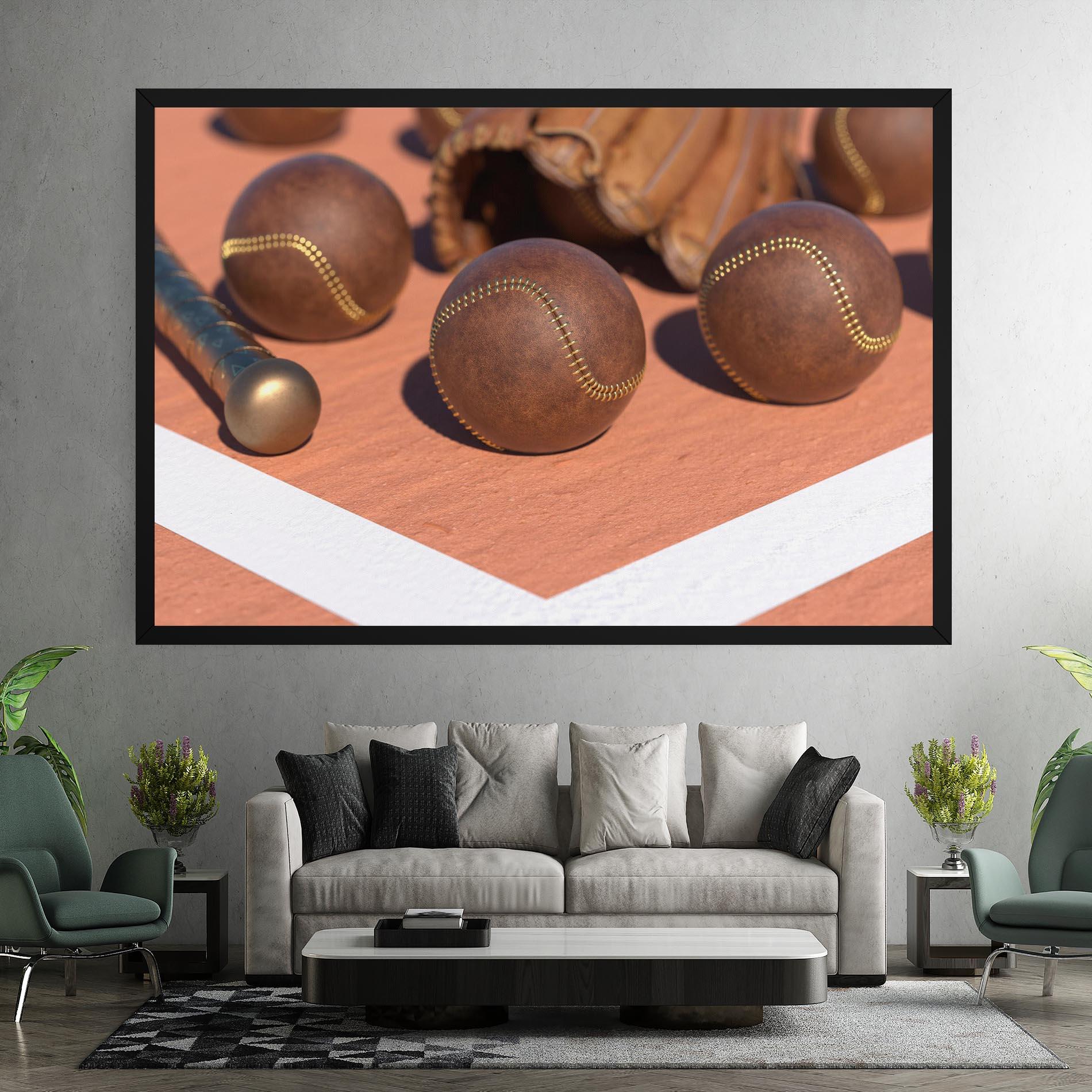 Leinwandbild Brown Baseball Ball mockup 7