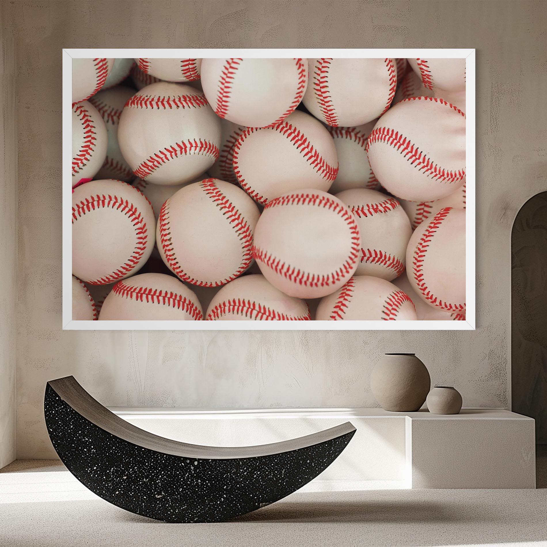 Leinwandbild Baseball Balls Stack mockup 8