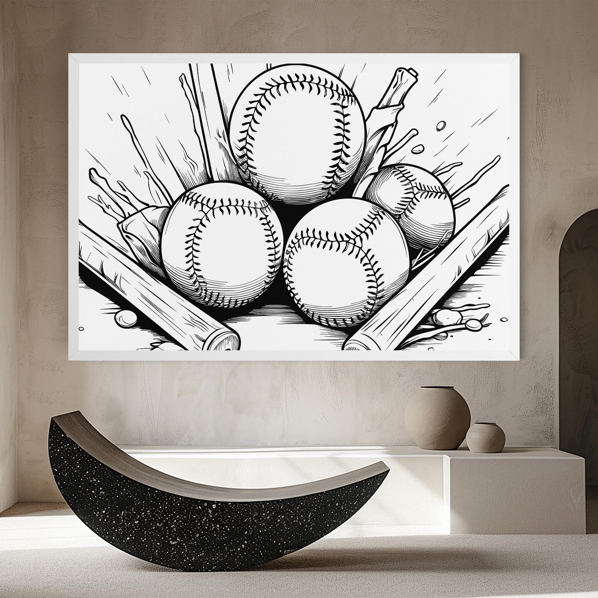 Leinwandbild Big Baseball Ball mockup 8