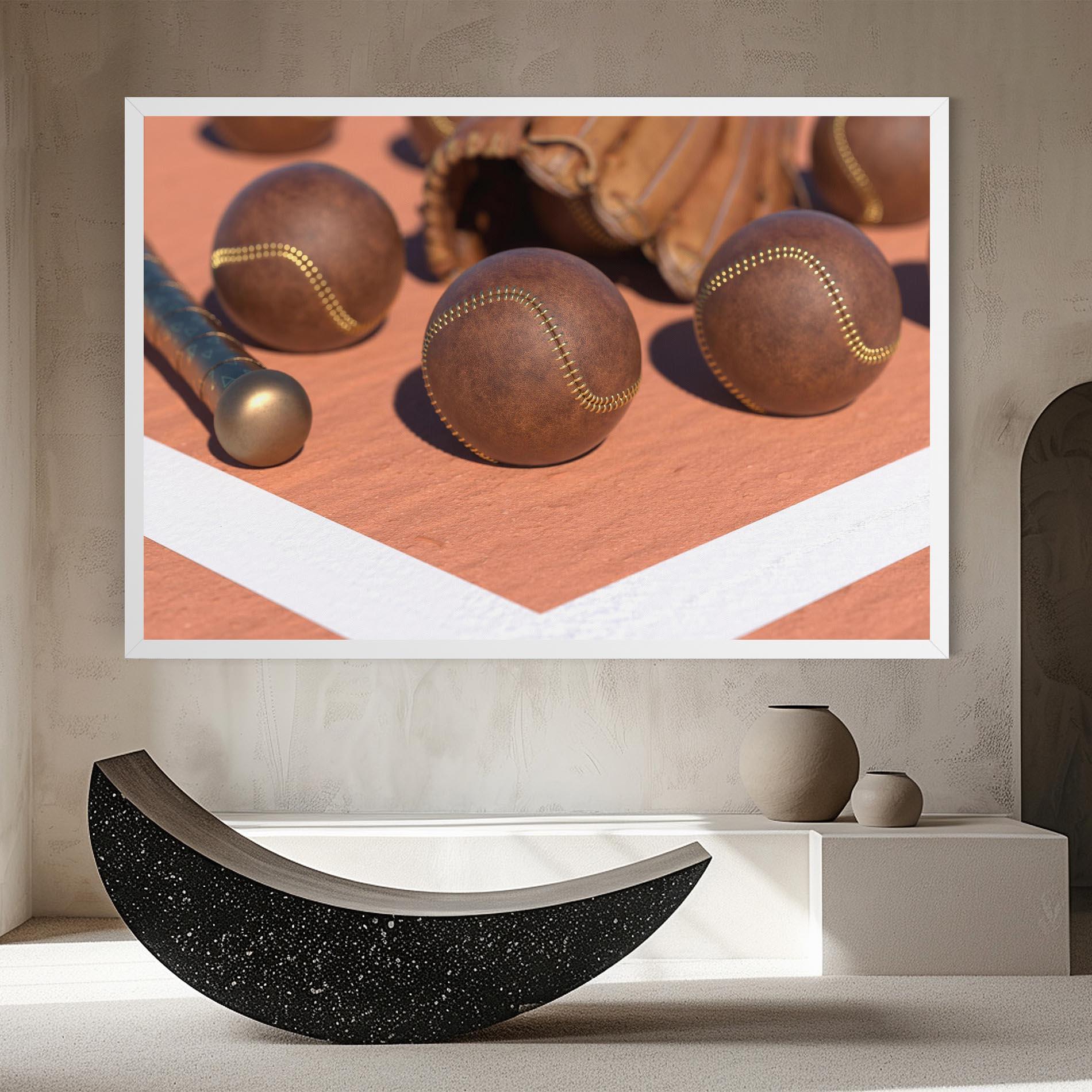 Leinwandbild Brown Baseball Ball mockup 8