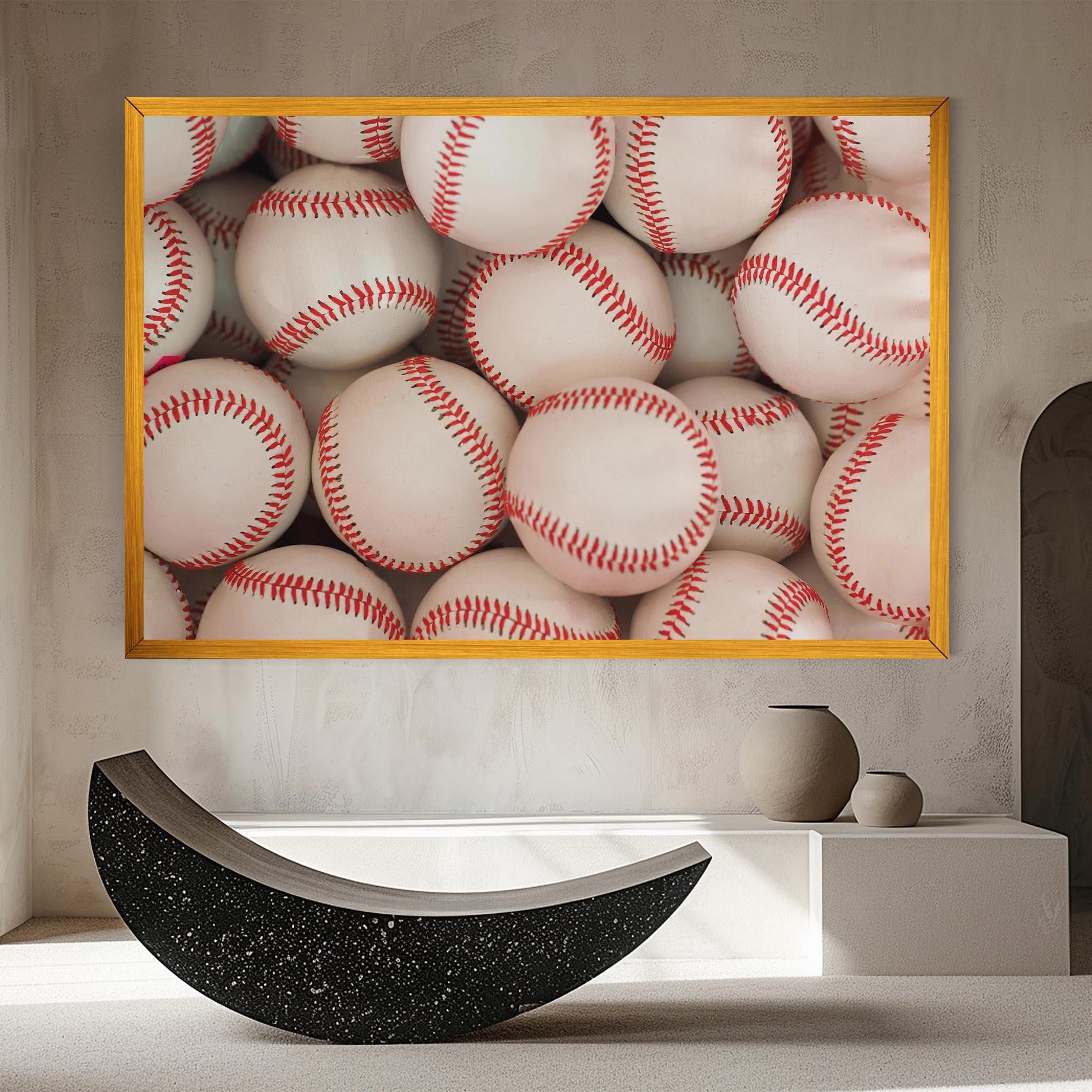 Leinwandbild Baseball Balls Stack mockup 8