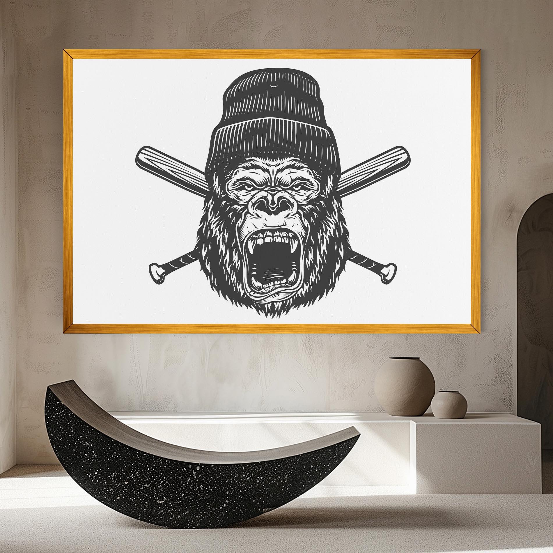 Leinwandbild Baseball Gorilla mockup 8