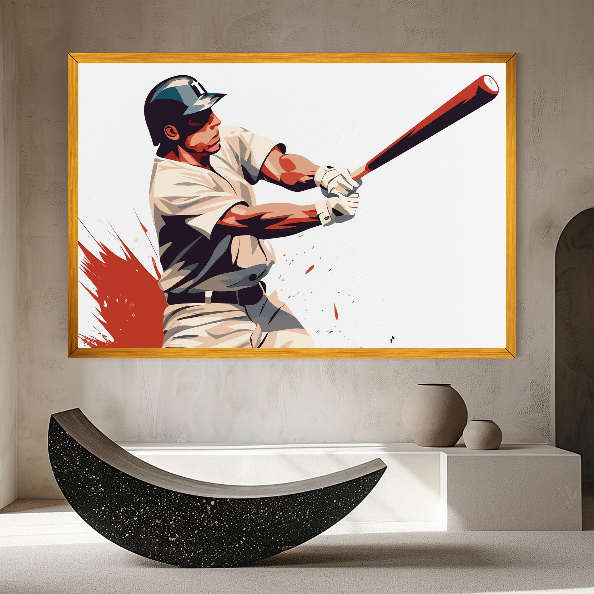 Leinwandbild Baseball Red Art mockup 8