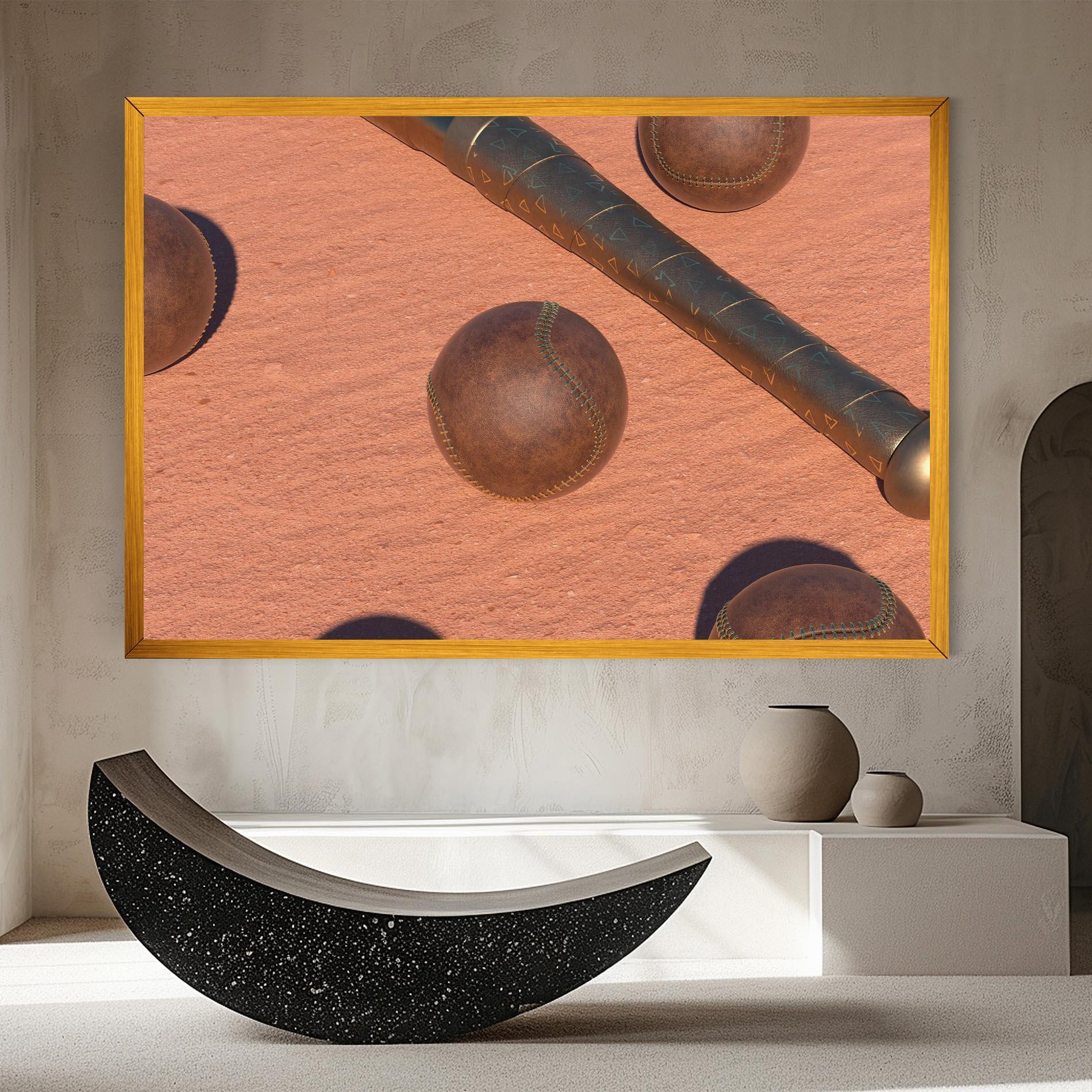 Leinwandbild Baseball Set On Send mockup 8