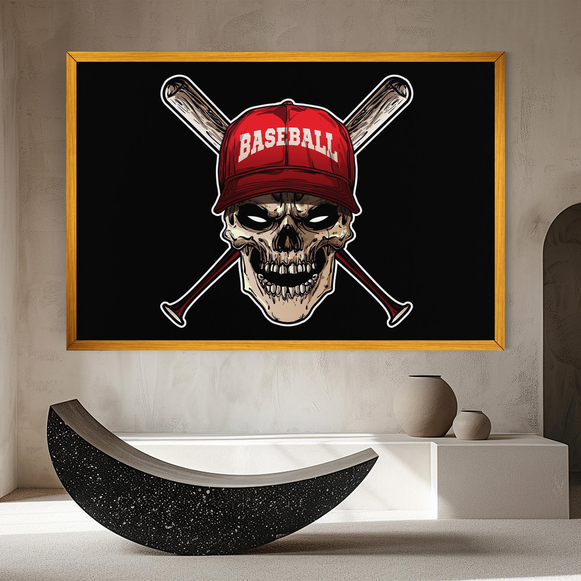 Leinwandbild Baseball Skull mockup 8
