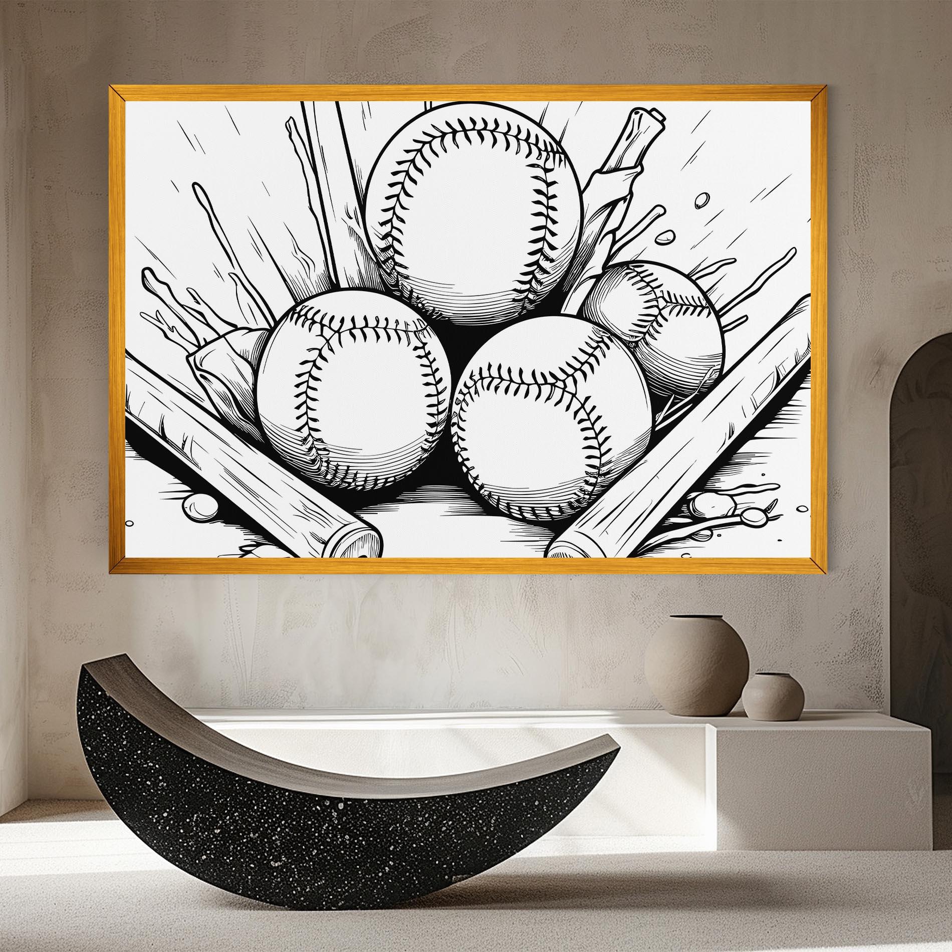 Leinwandbild Big Baseball Ball mockup 8