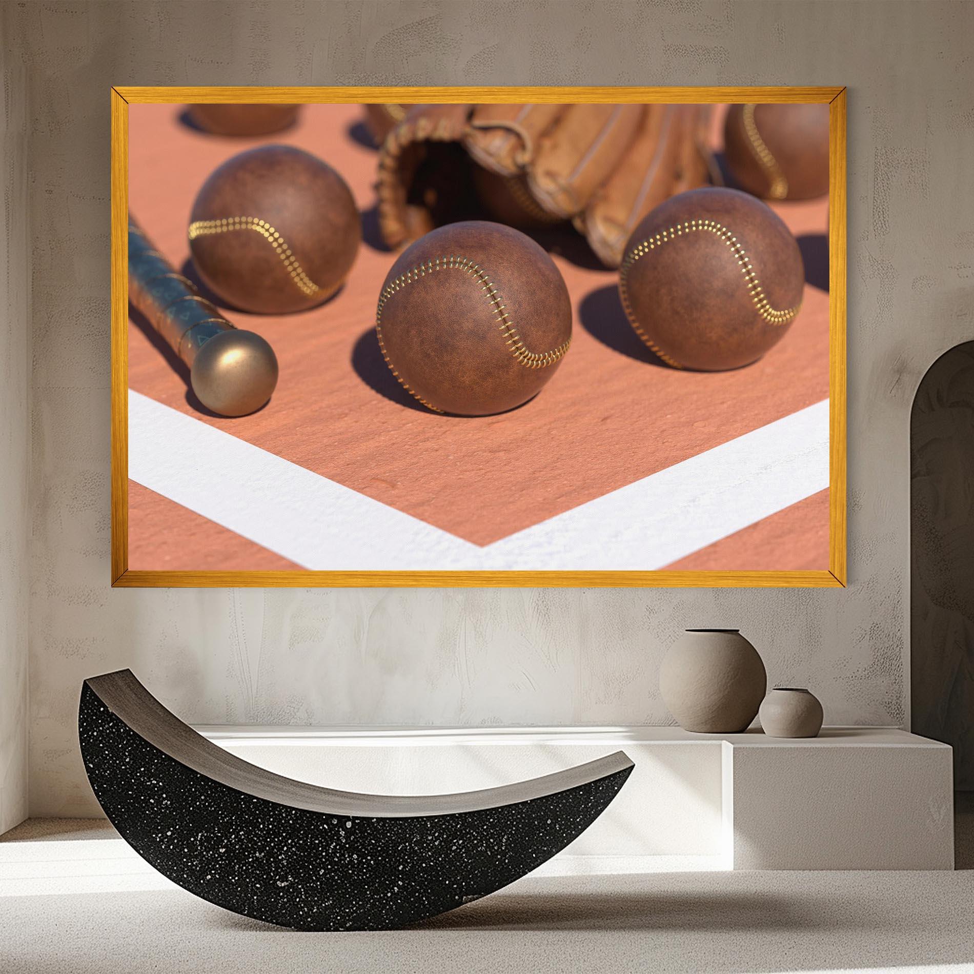 Leinwandbild Brown Baseball Ball mockup 8