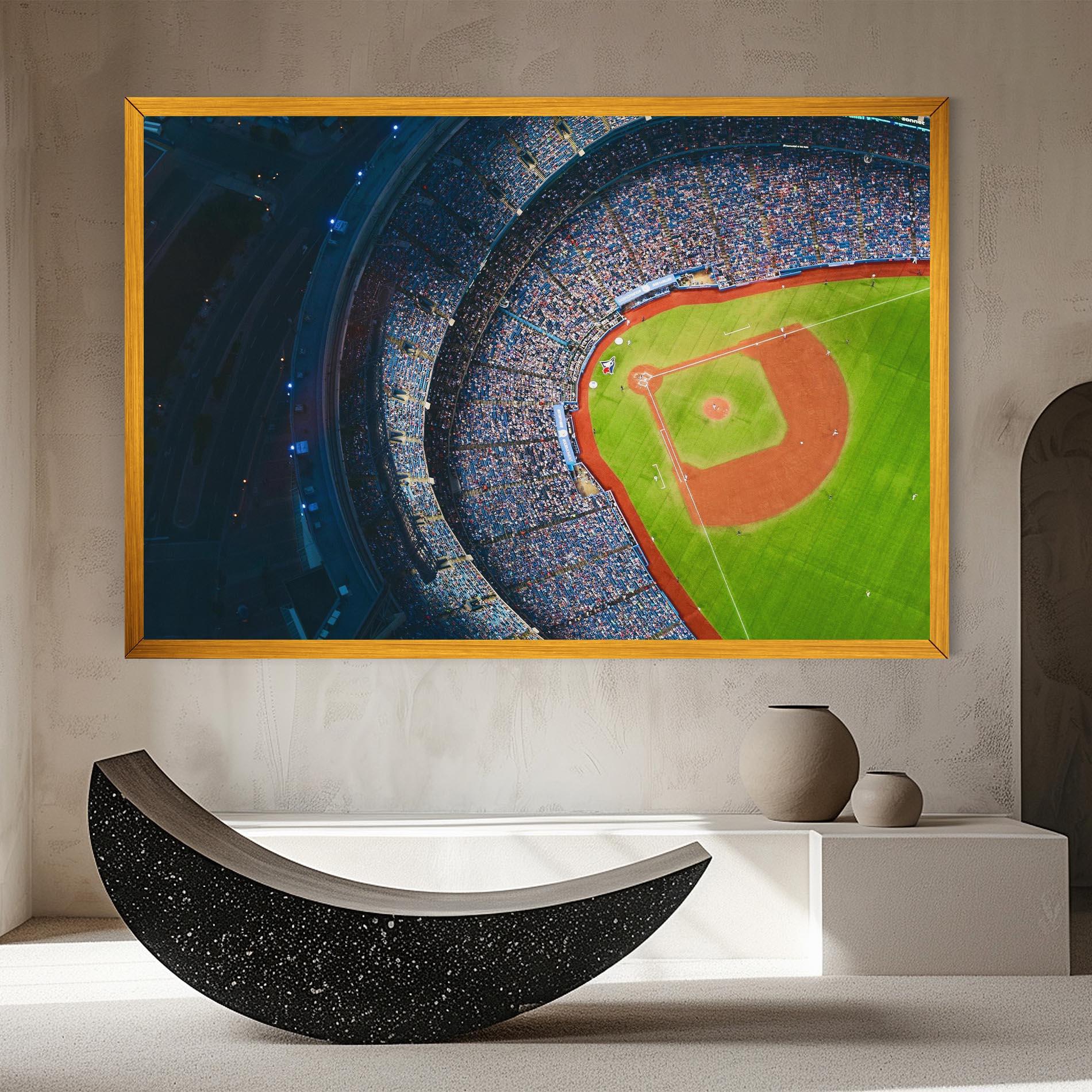 Leinwandbild Green Baseball Field mockup 8