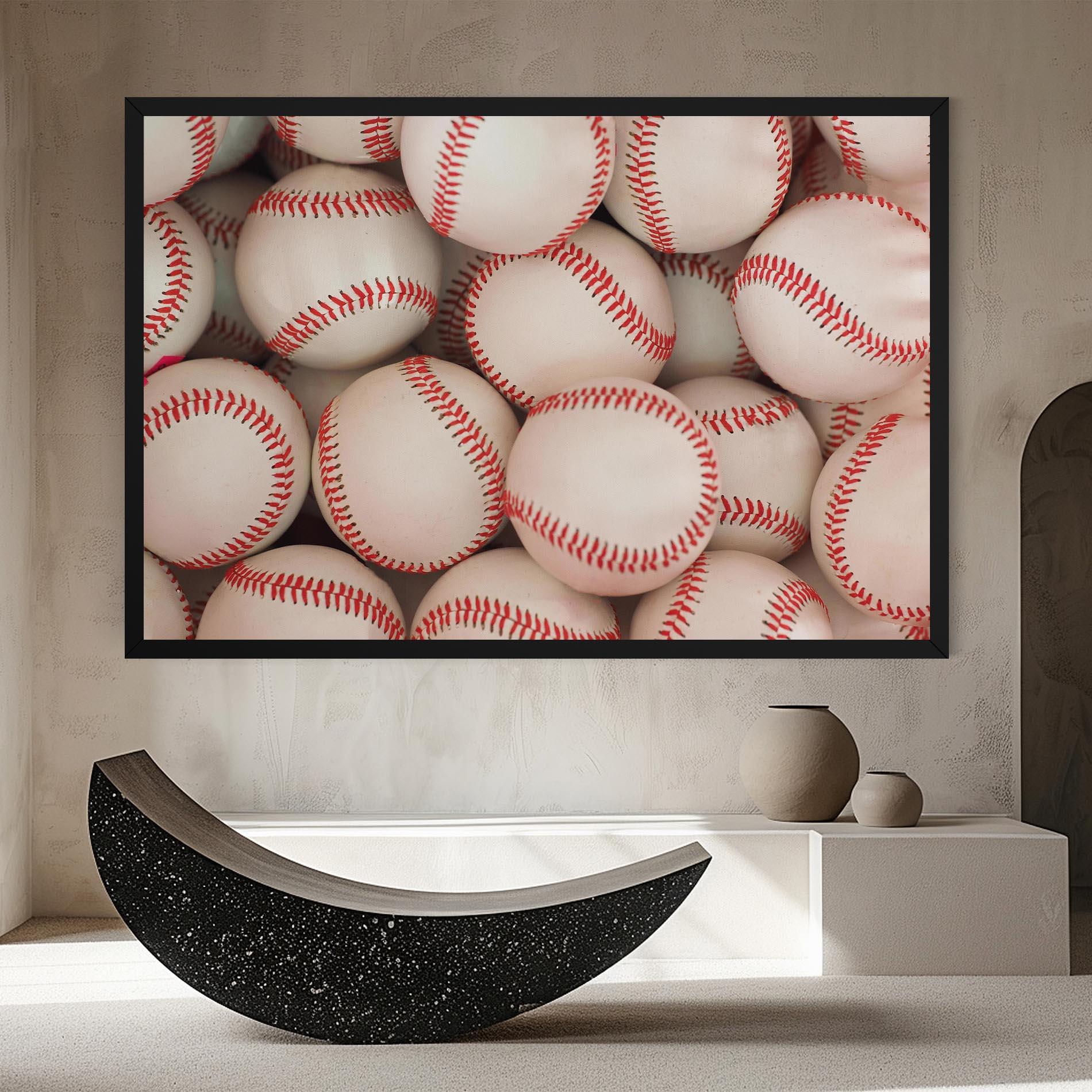 Leinwandbild Baseball Balls Stack mockup 8