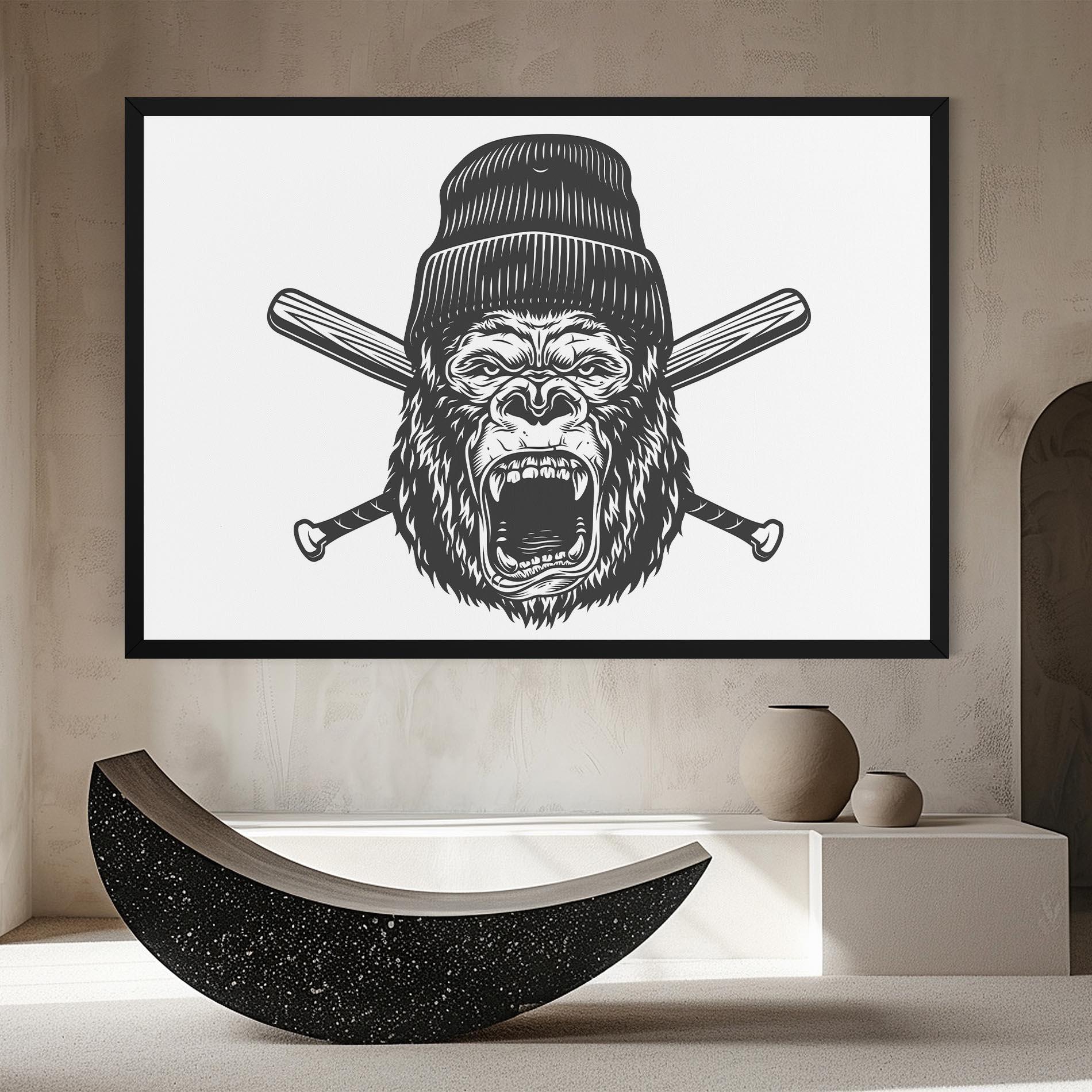 Leinwandbild Baseball Gorilla mockup 8