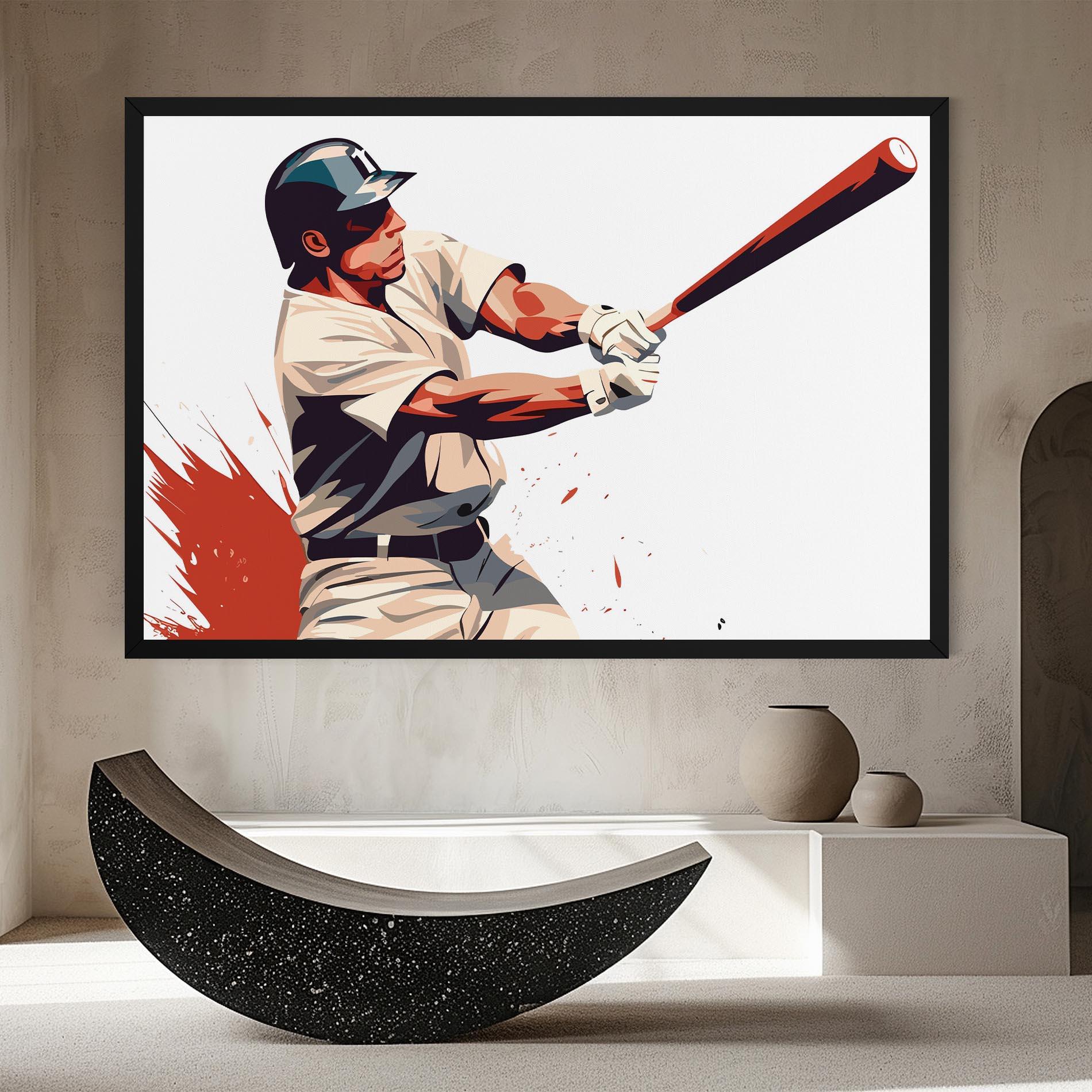 Leinwandbild Baseball Red Art mockup 8