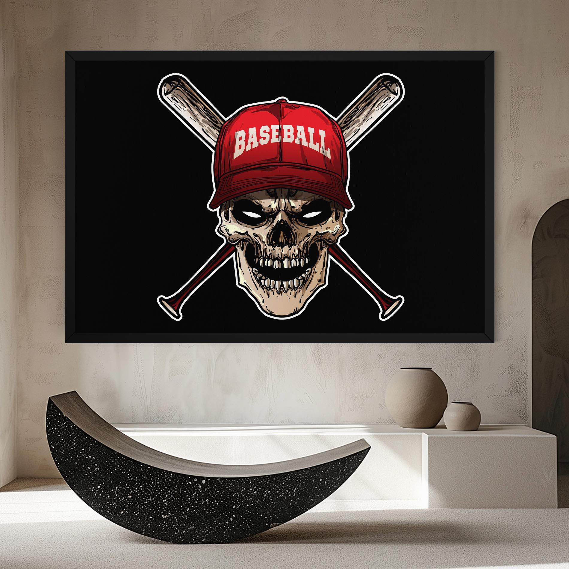 Leinwandbild Baseball Skull mockup 8
