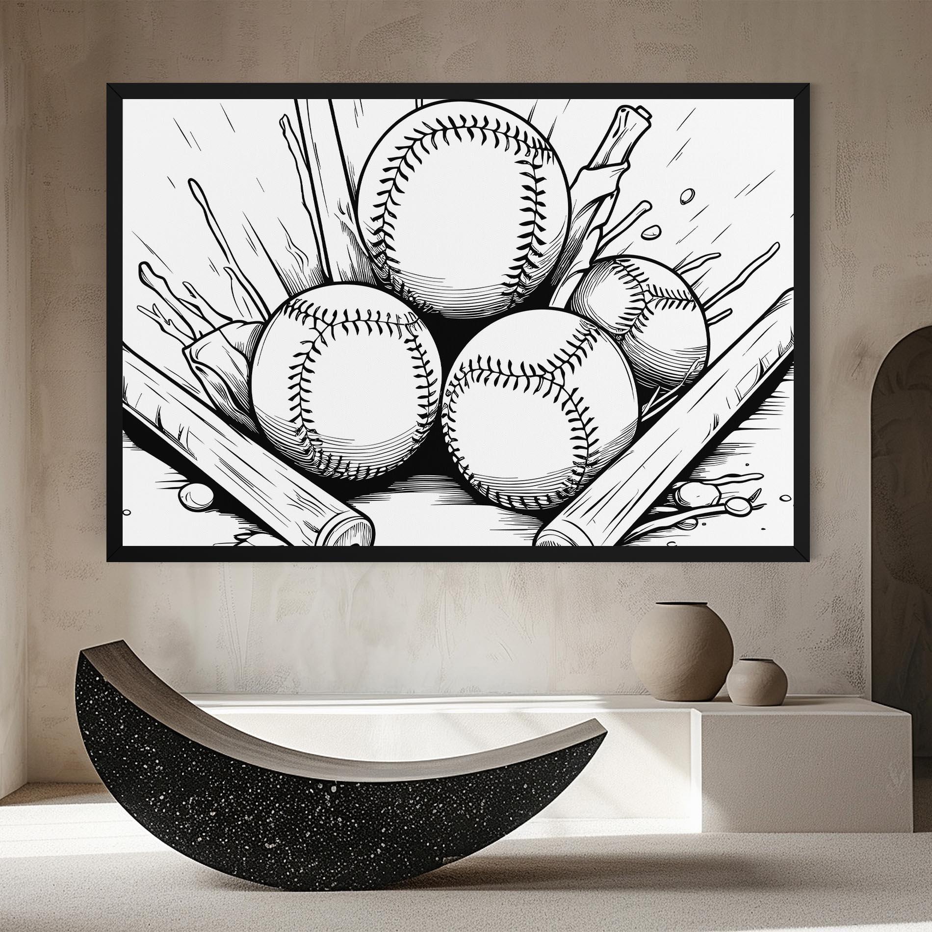 Leinwandbild Big Baseball Ball mockup 8