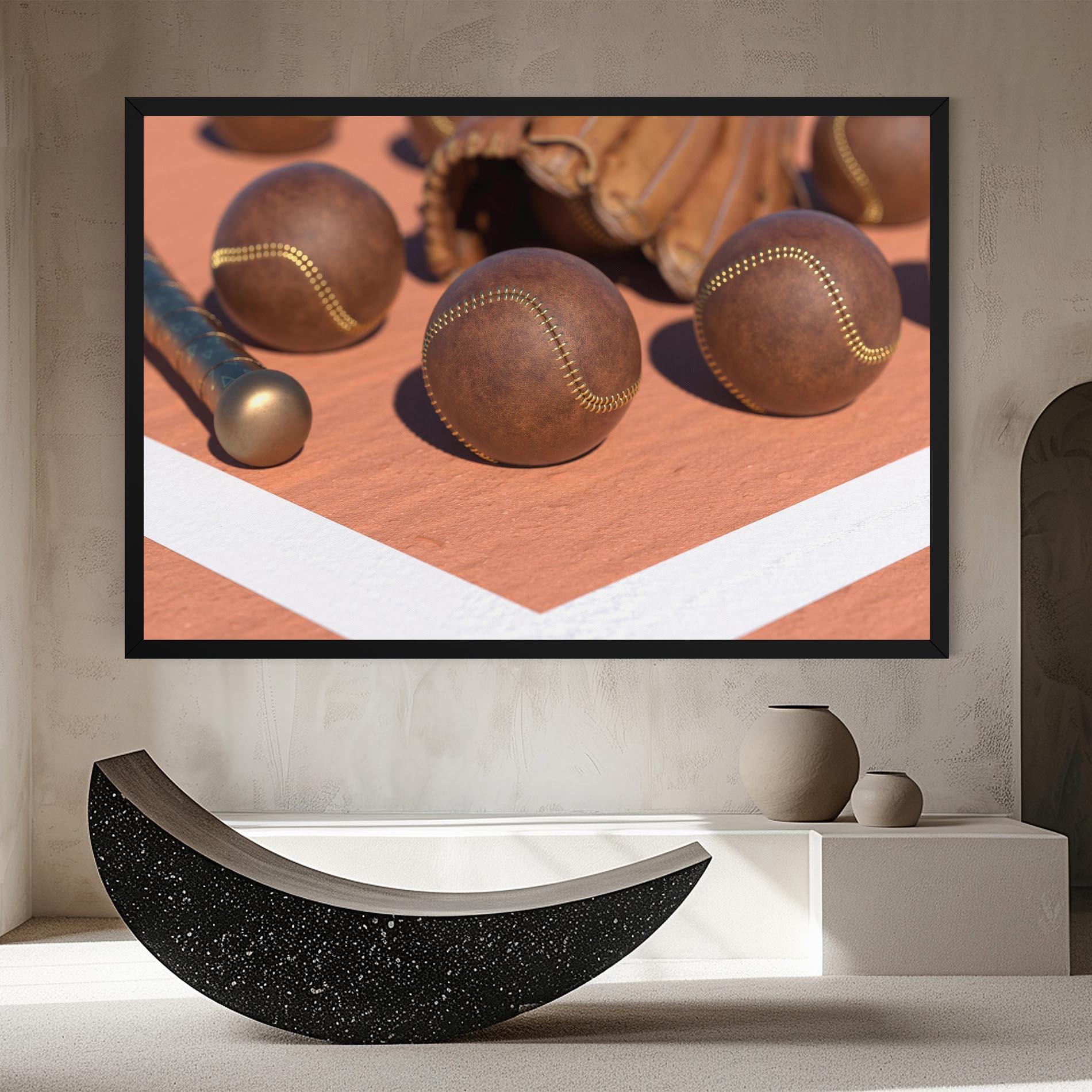 Leinwandbild Brown Baseball Ball mockup 8