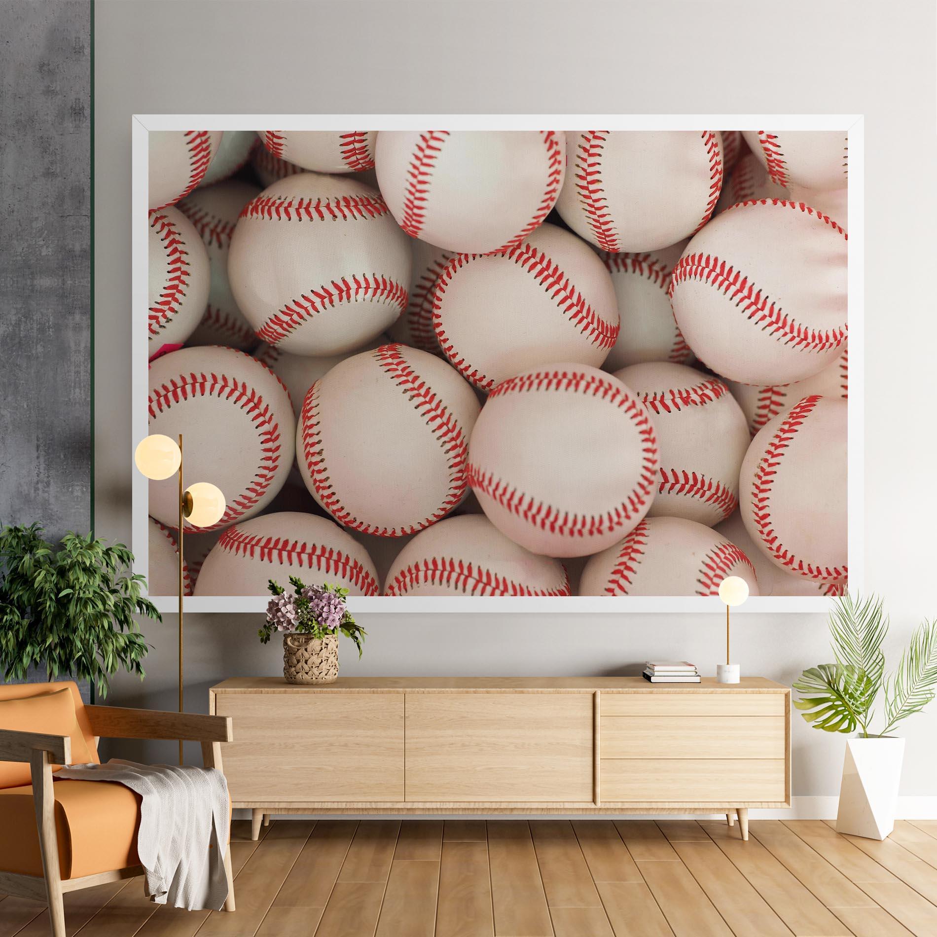 Leinwandbild Baseball Balls Stack mockup 9