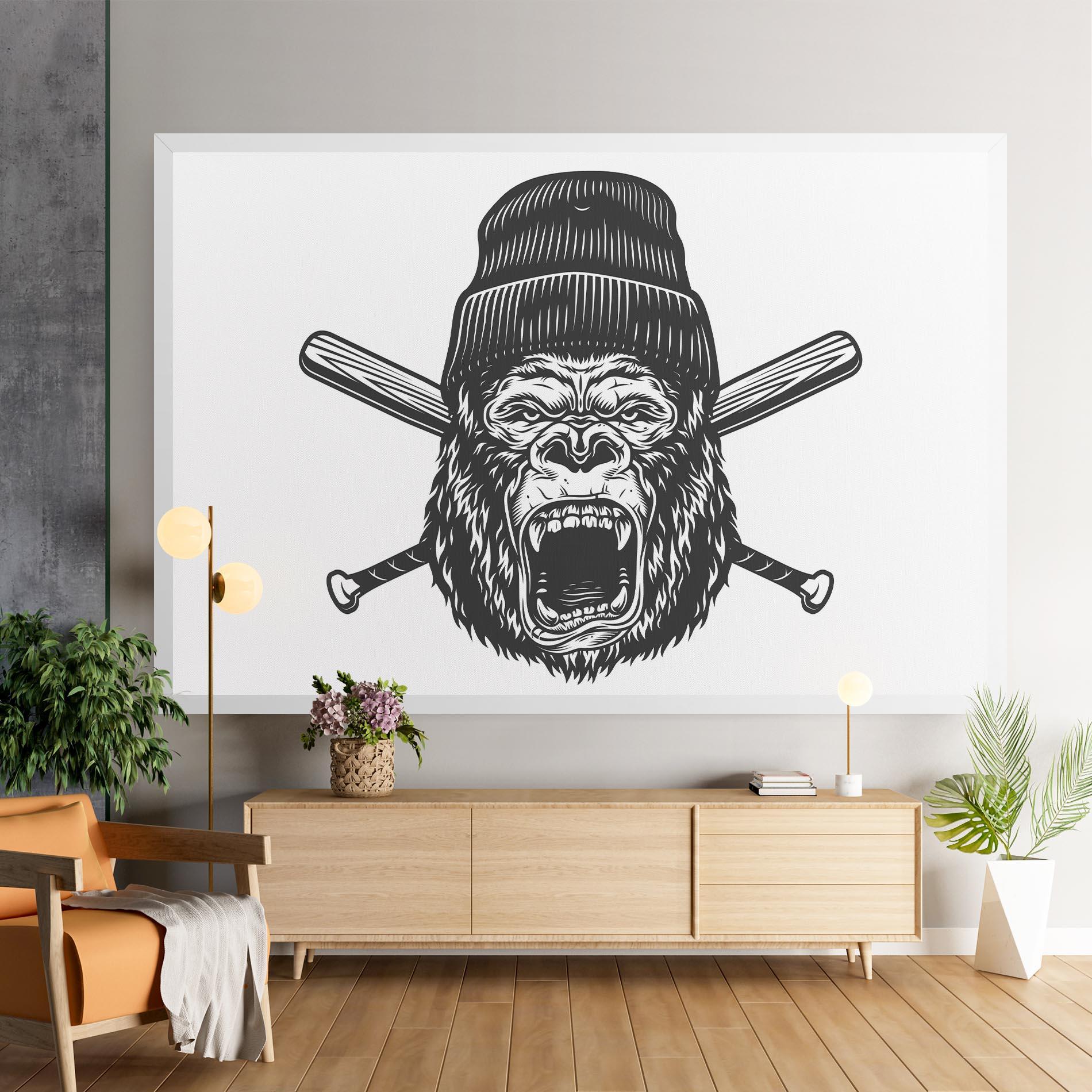Leinwandbild Baseball Gorilla mockup 9