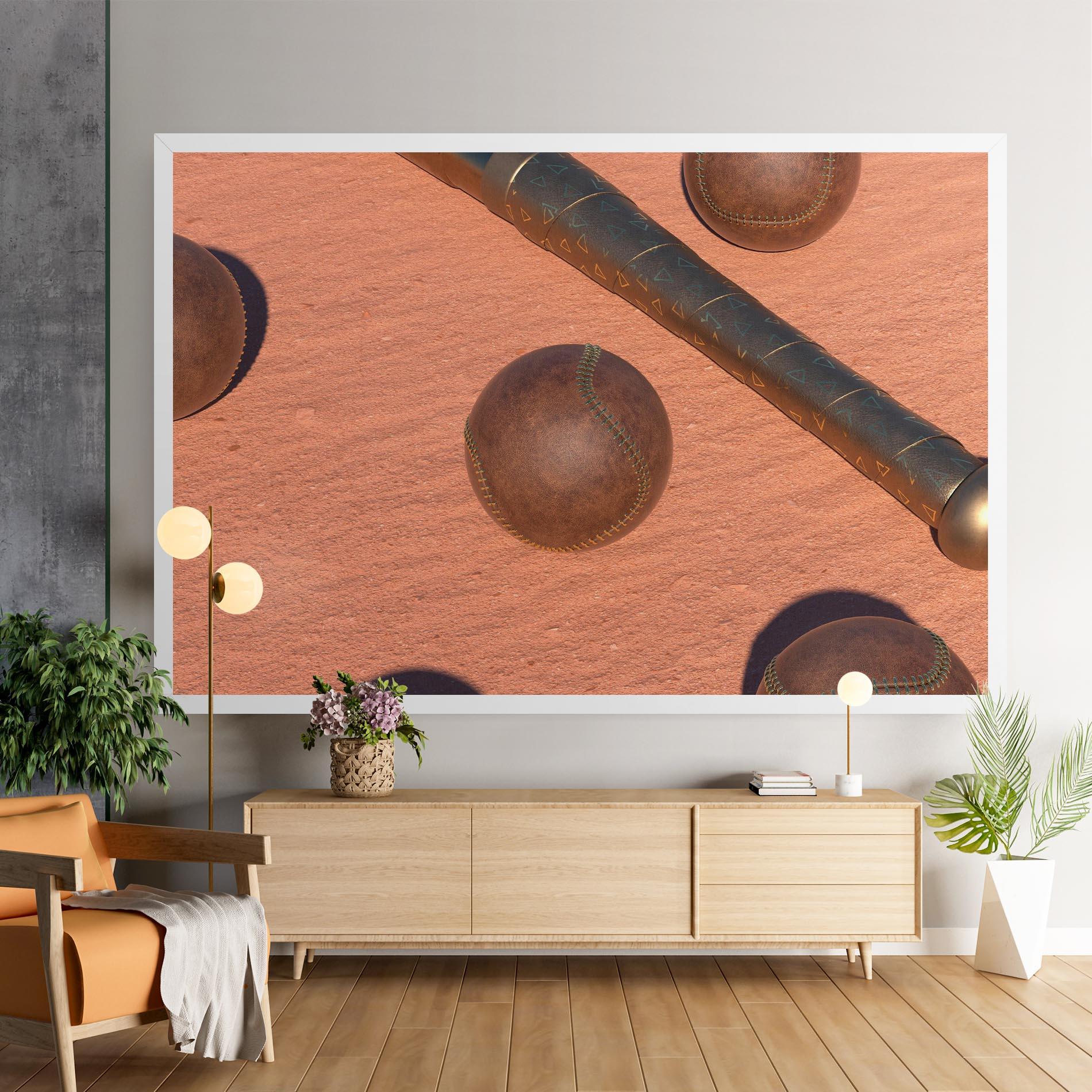 Leinwandbild Baseball Set On Send mockup 9