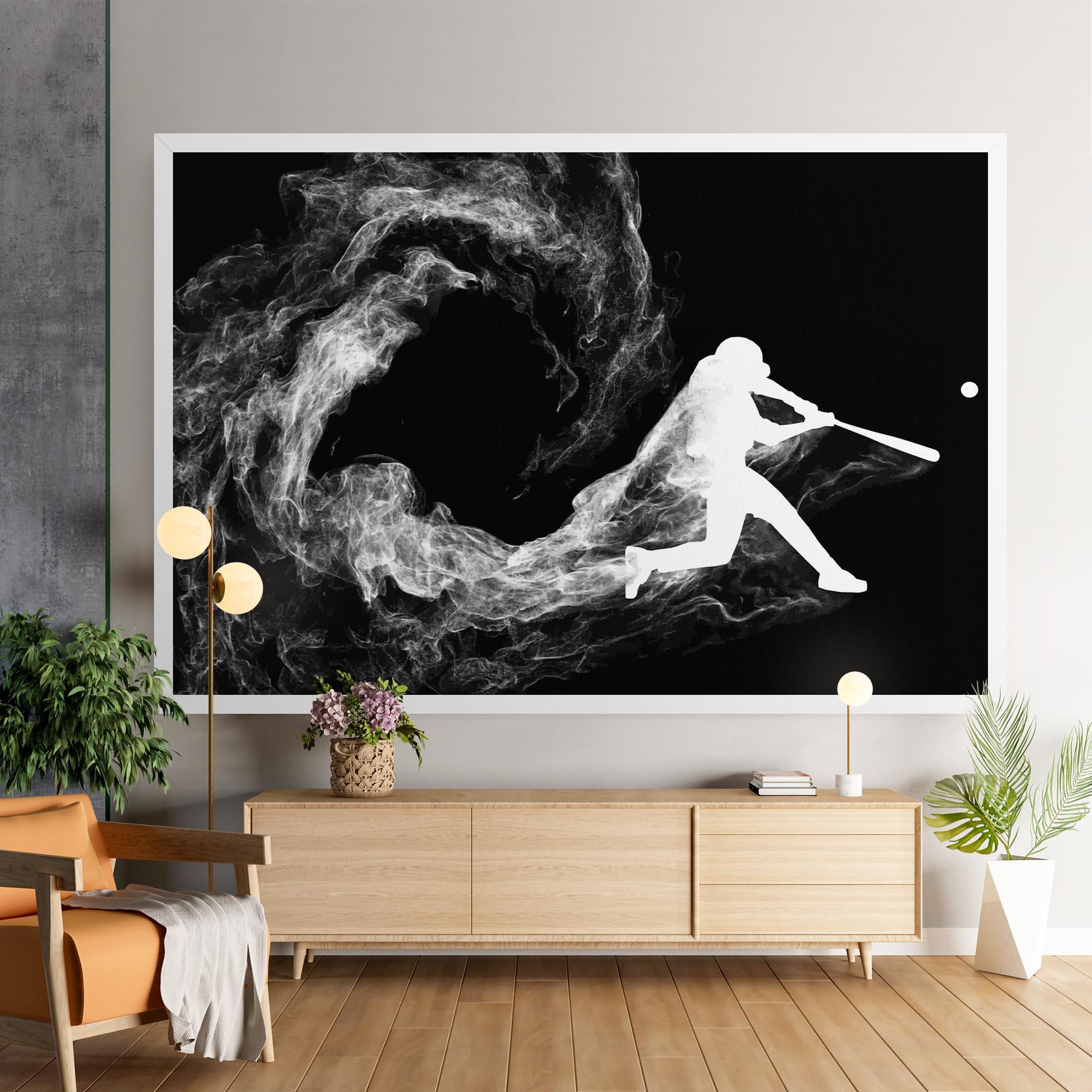 Leinwandbild Baseball Smoke mockup 9