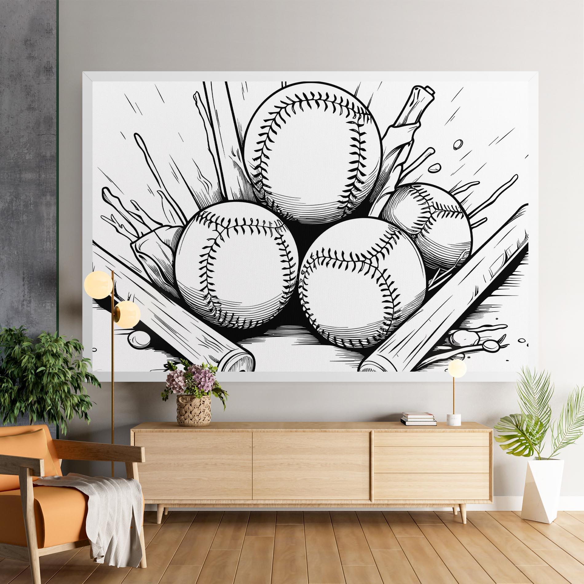Leinwandbild Big Baseball Ball mockup 9