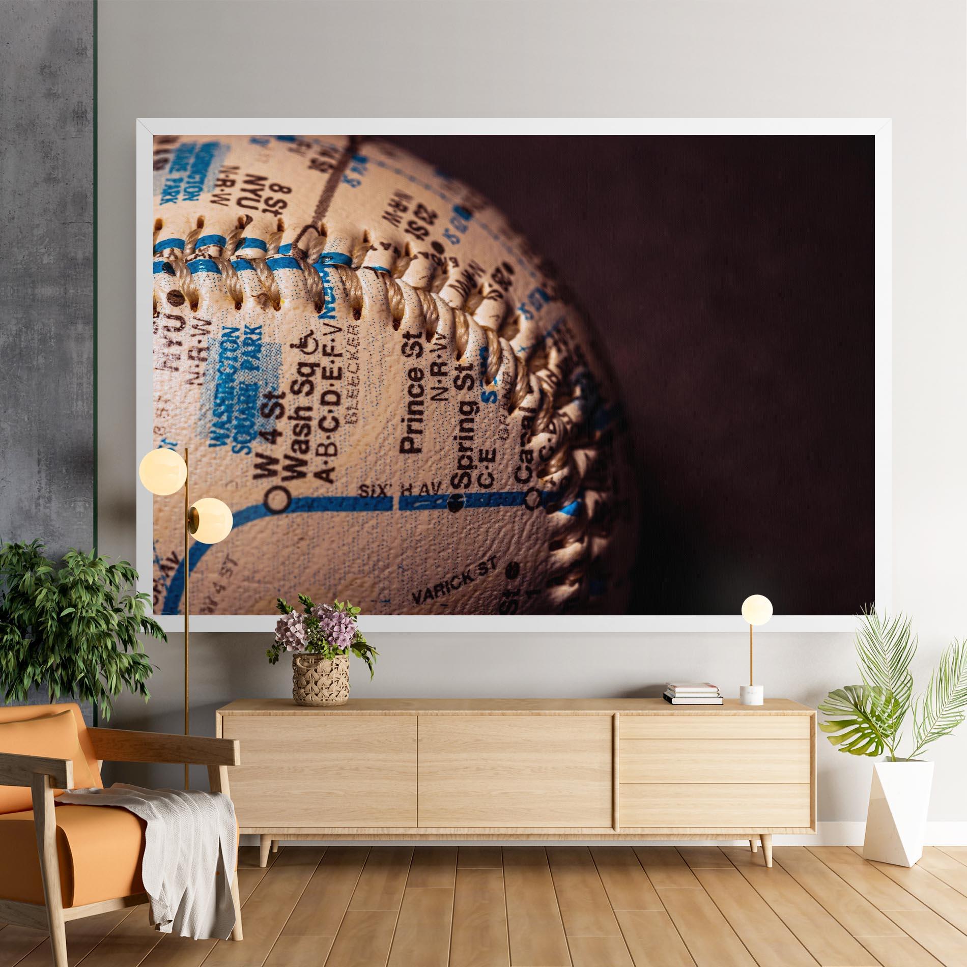 Leinwandbild Blue Text Baseball Ball mockup 9