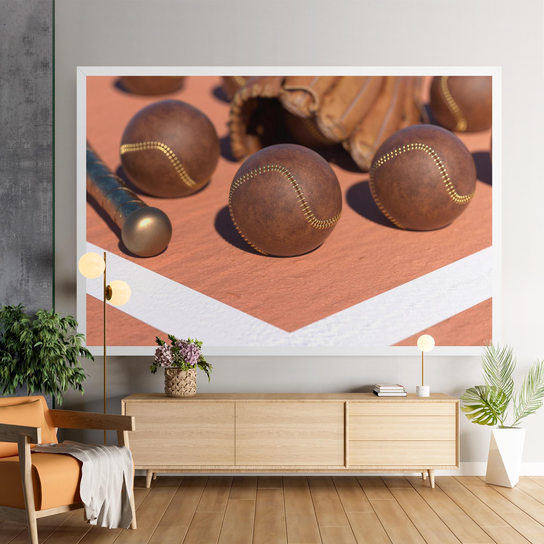 Leinwandbild Brown Baseball Ball mockup 9