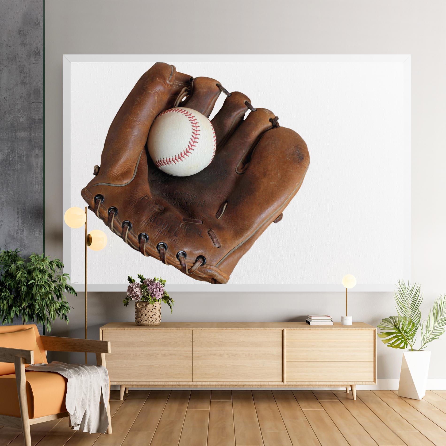 Leinwandbild Holding Baseball Ball mockup 9