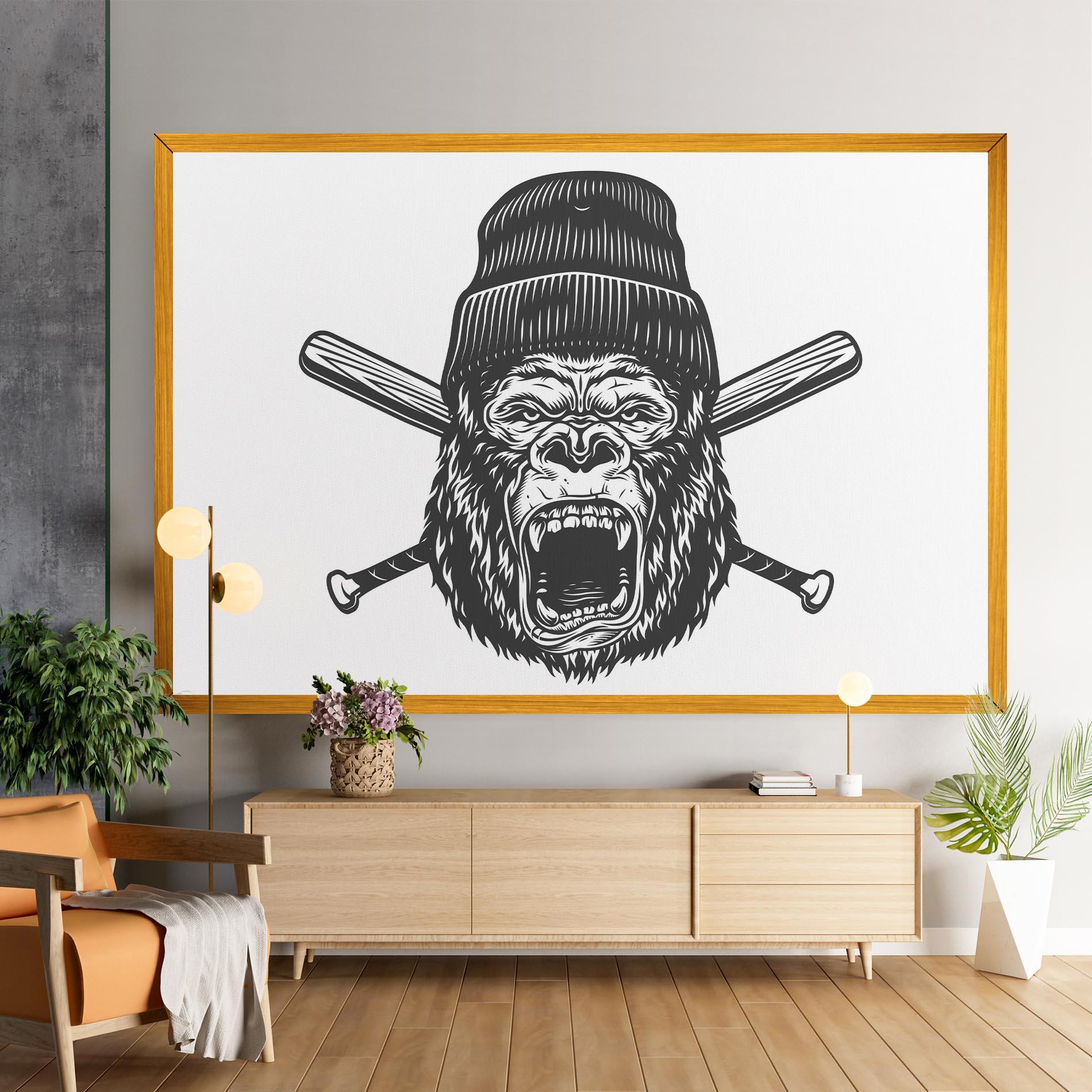 Leinwandbild Baseball Gorilla mockup 9