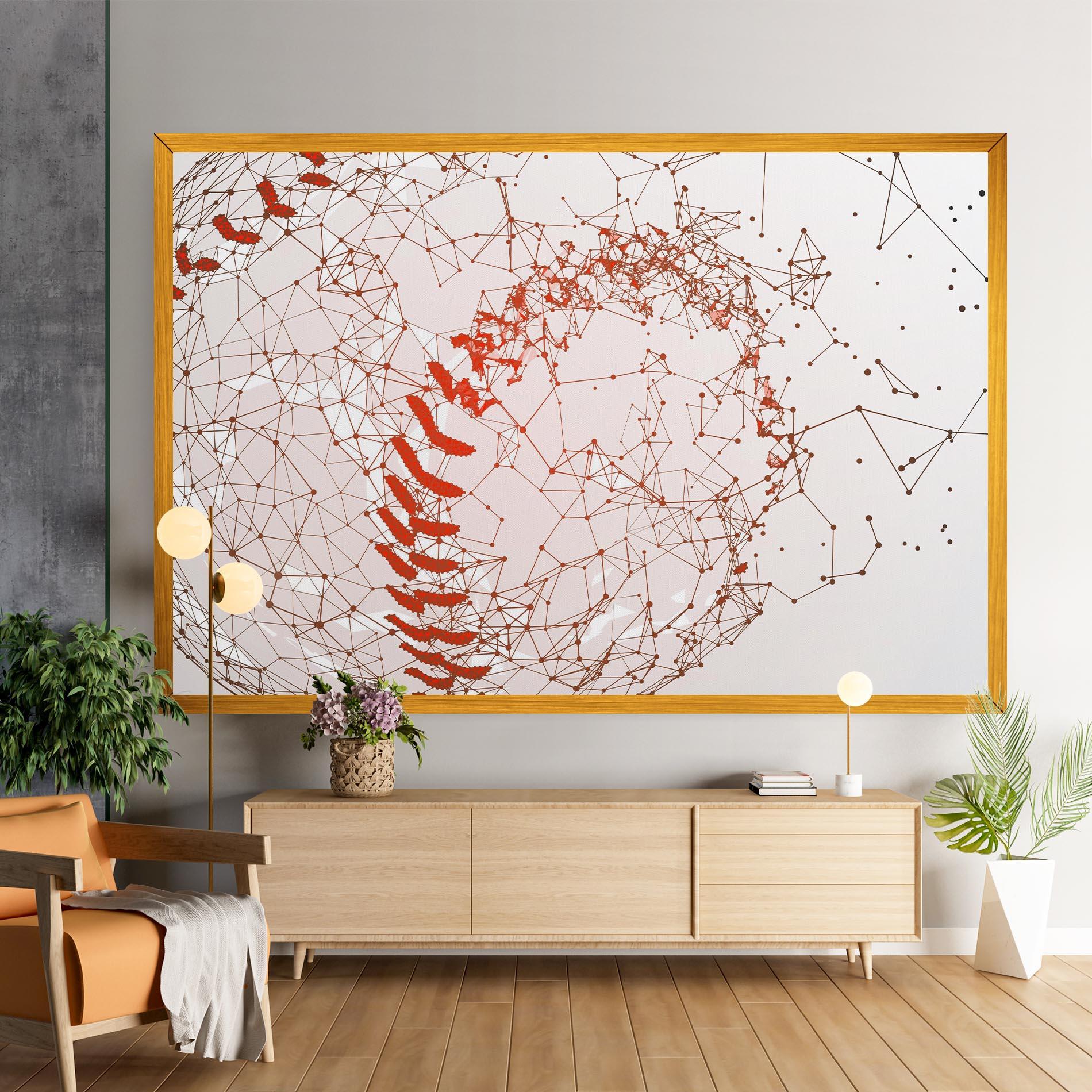 Leinwandbild Baseball Line Art mockup 9