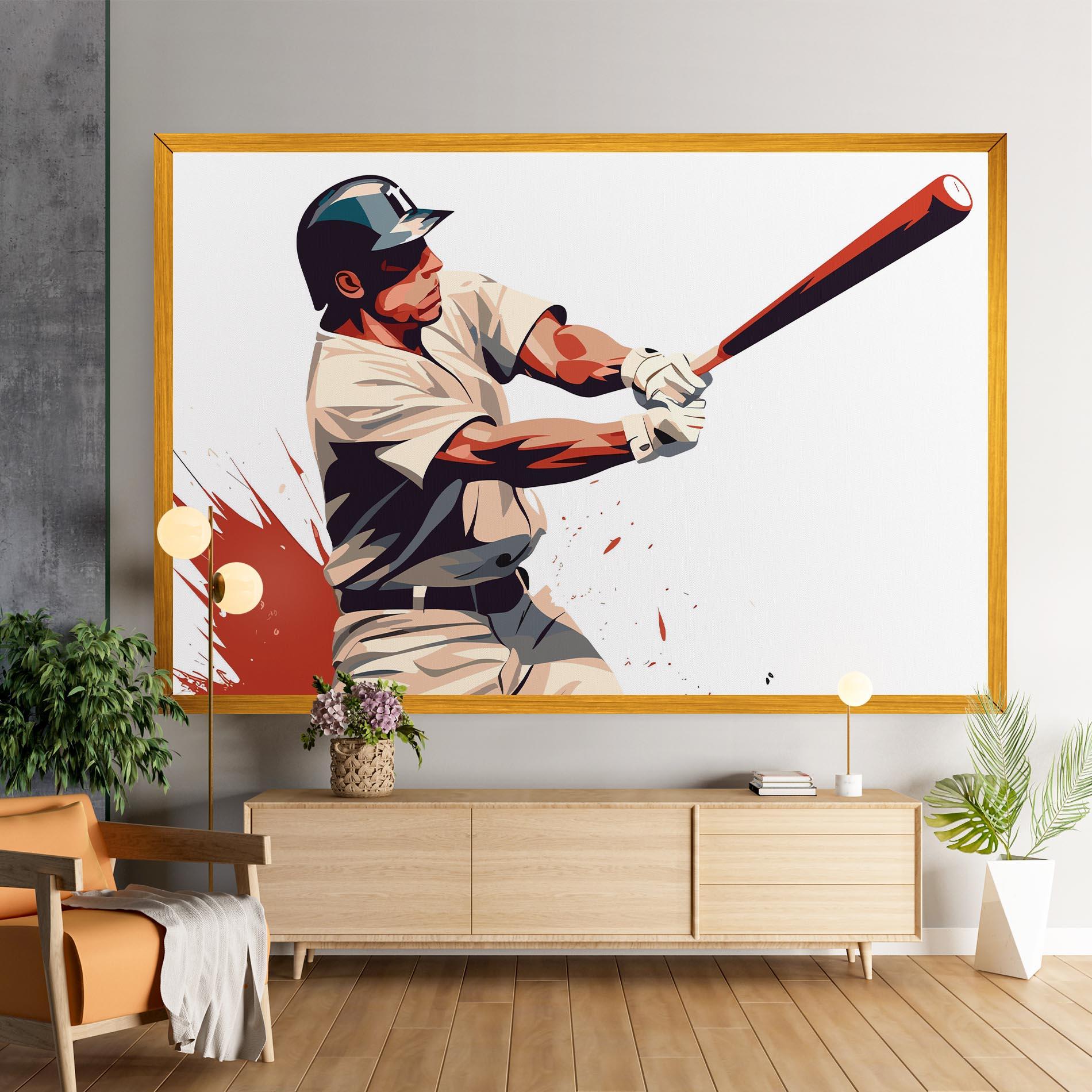 Leinwandbild Baseball Red Art mockup 9