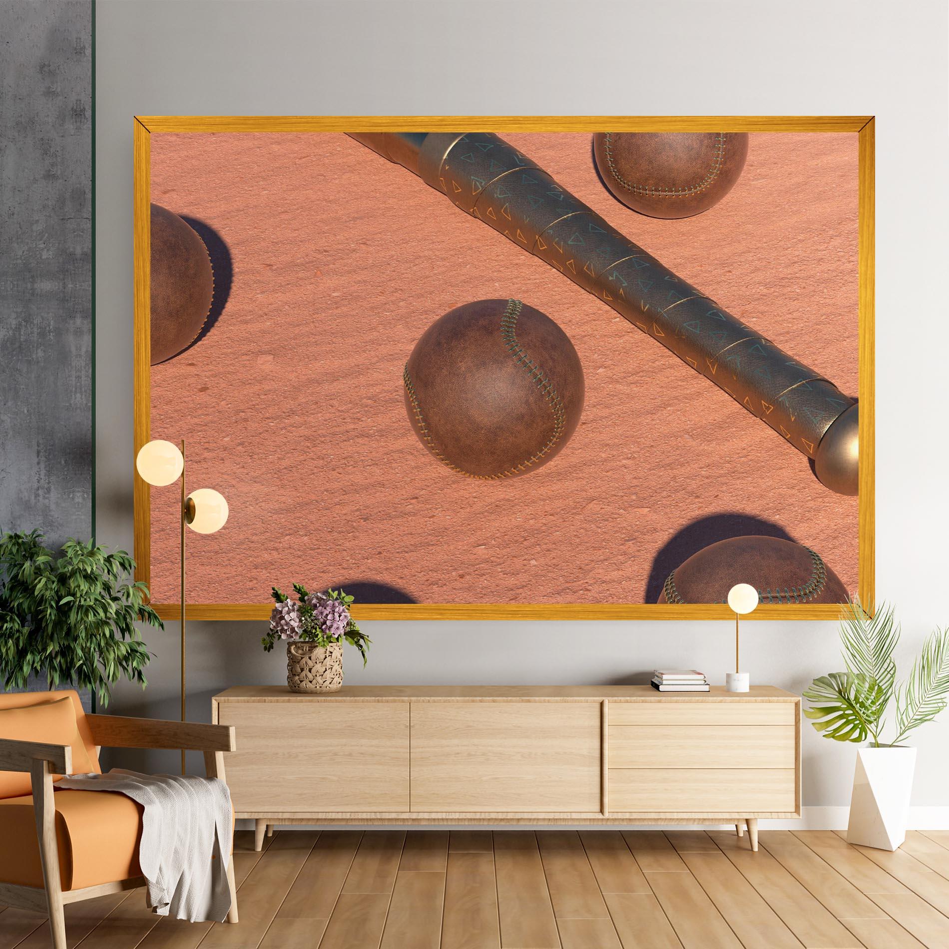 Leinwandbild Baseball Set On Send mockup 9