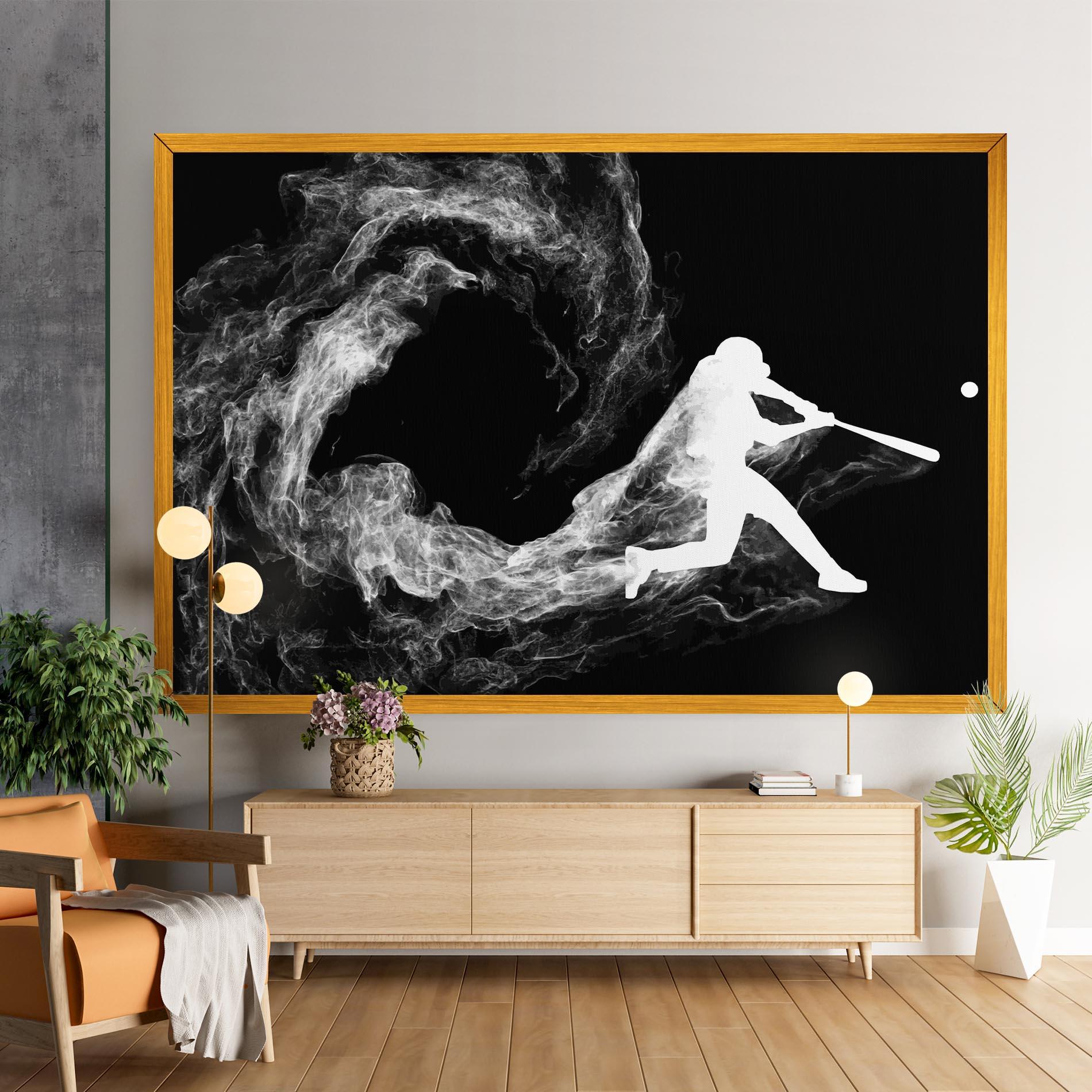 Leinwandbild Baseball Smoke mockup 9