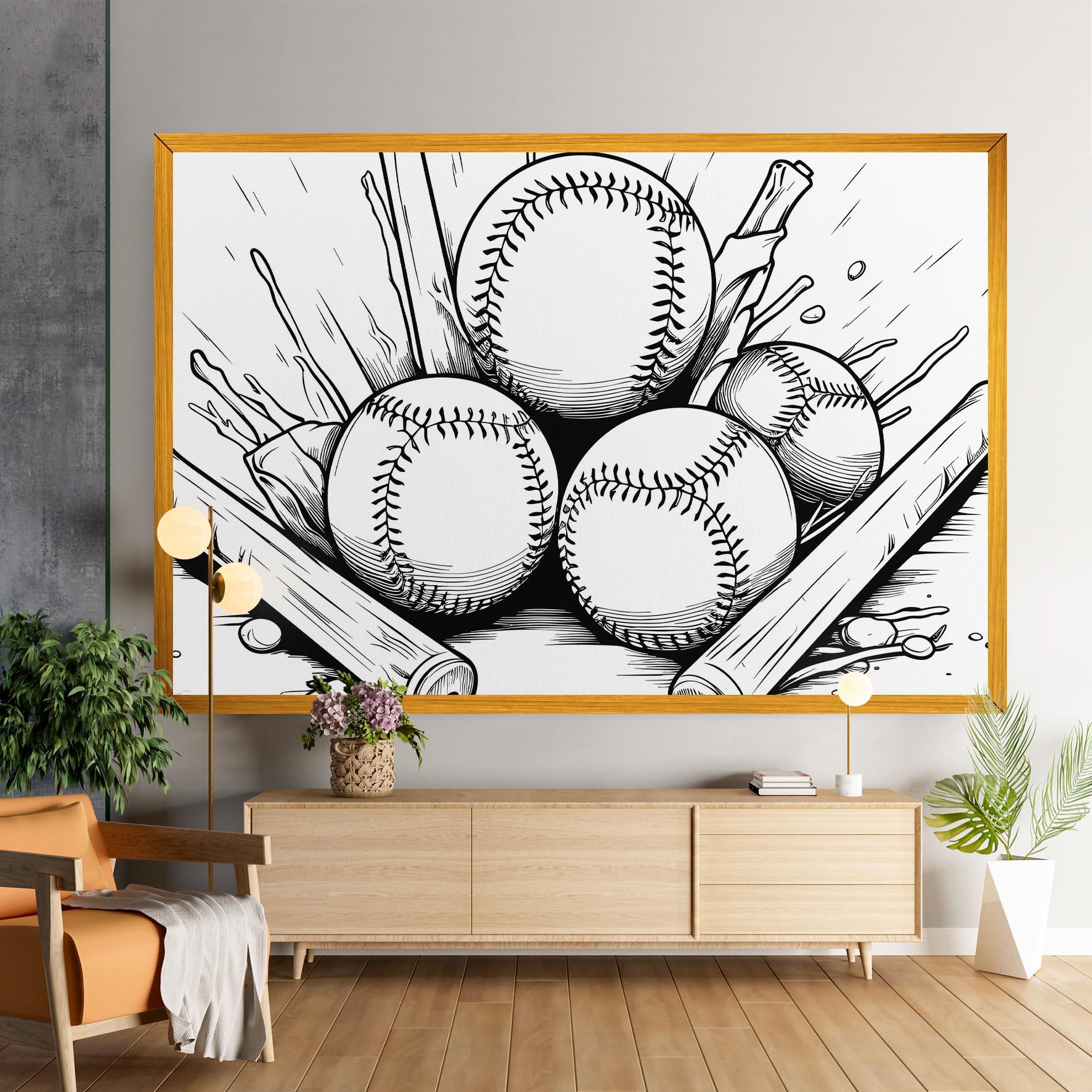 Leinwandbild Big Baseball Ball mockup 9