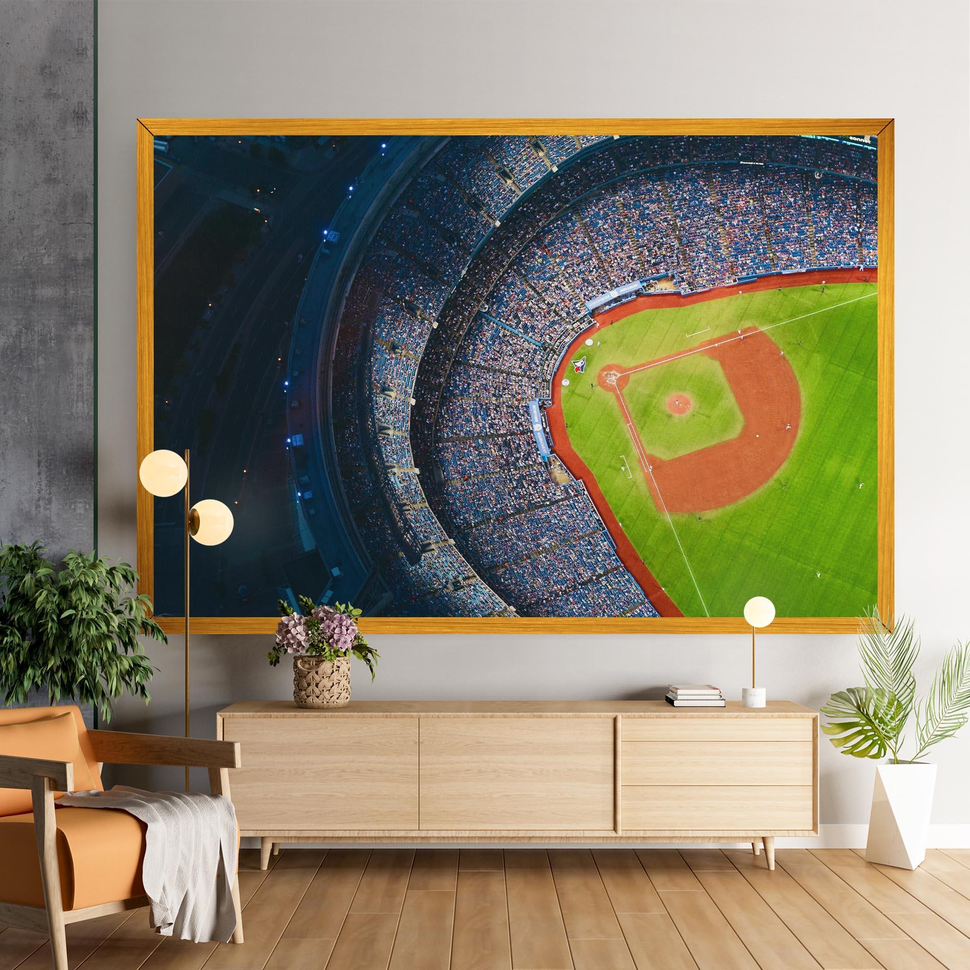 Leinwandbild Green Baseball Field mockup 9