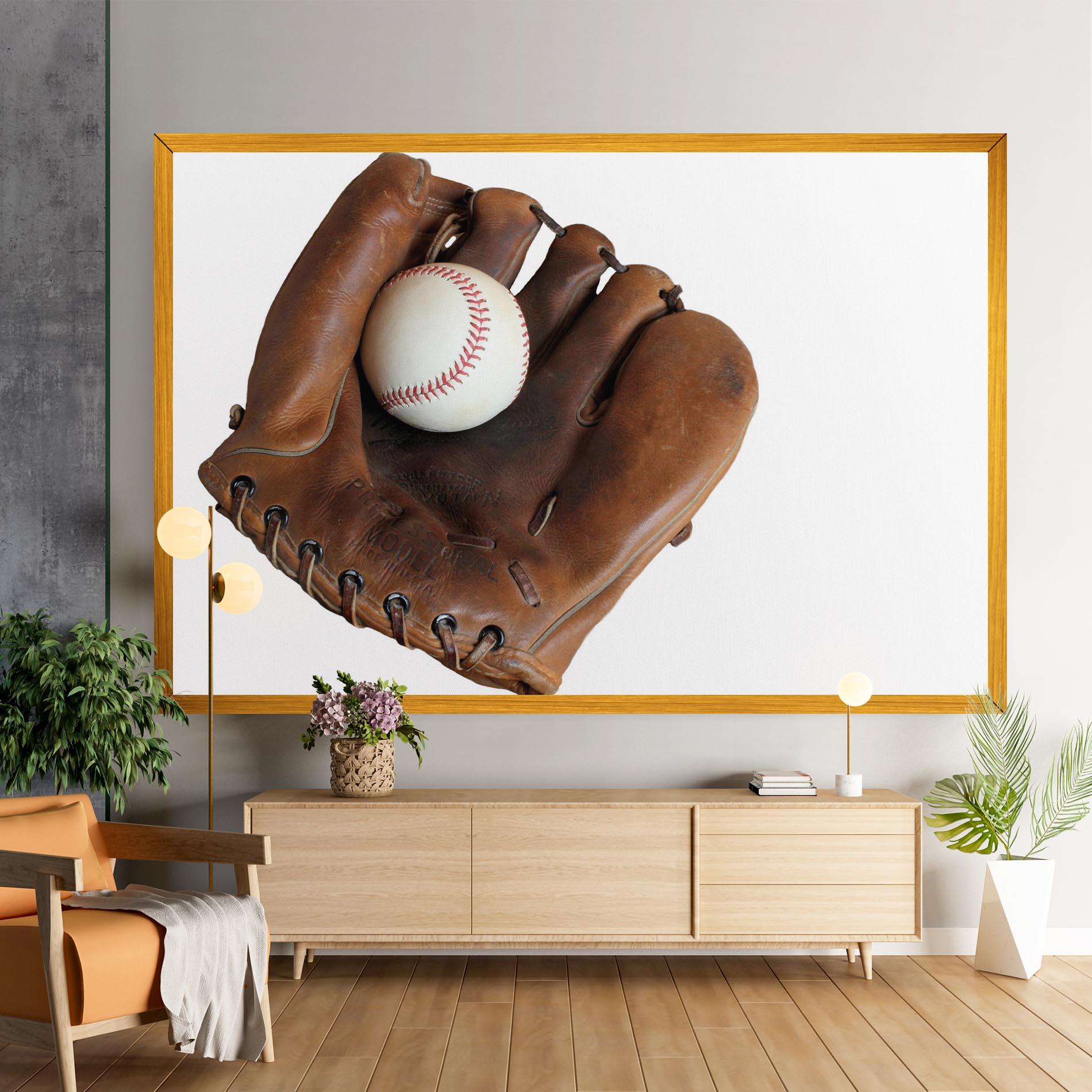 Leinwandbild Holding Baseball Ball mockup 9