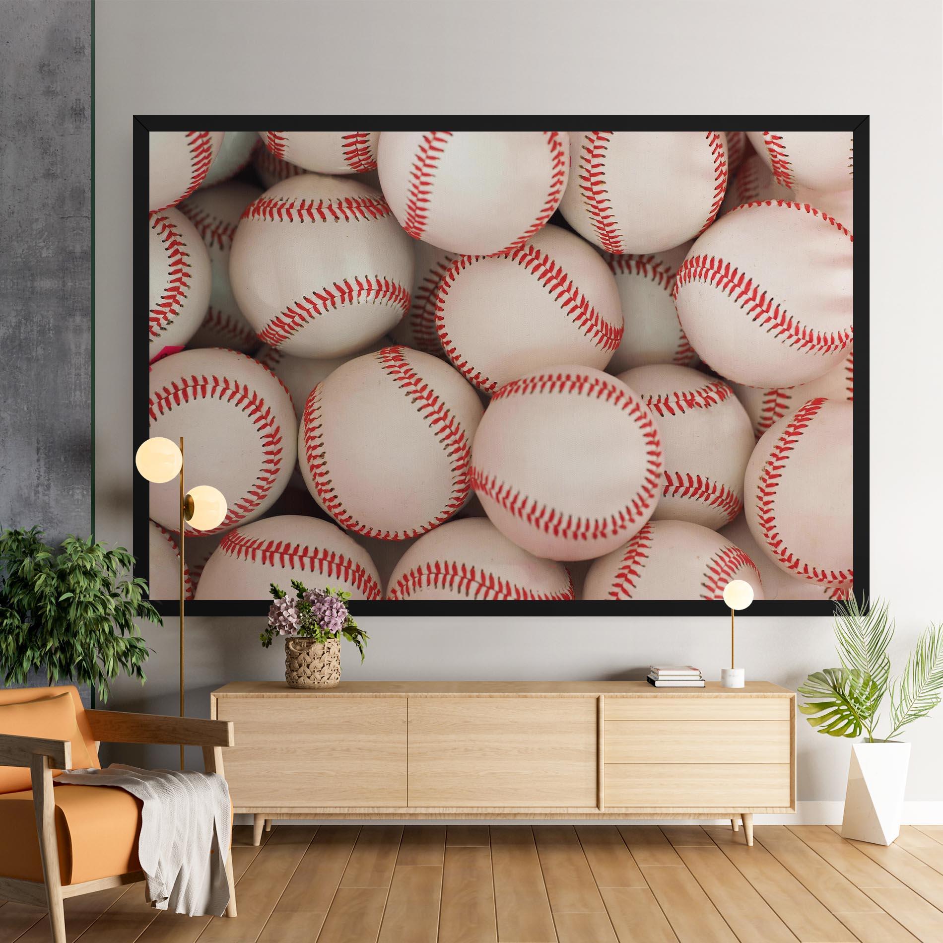Leinwandbild Baseball Balls Stack mockup 9