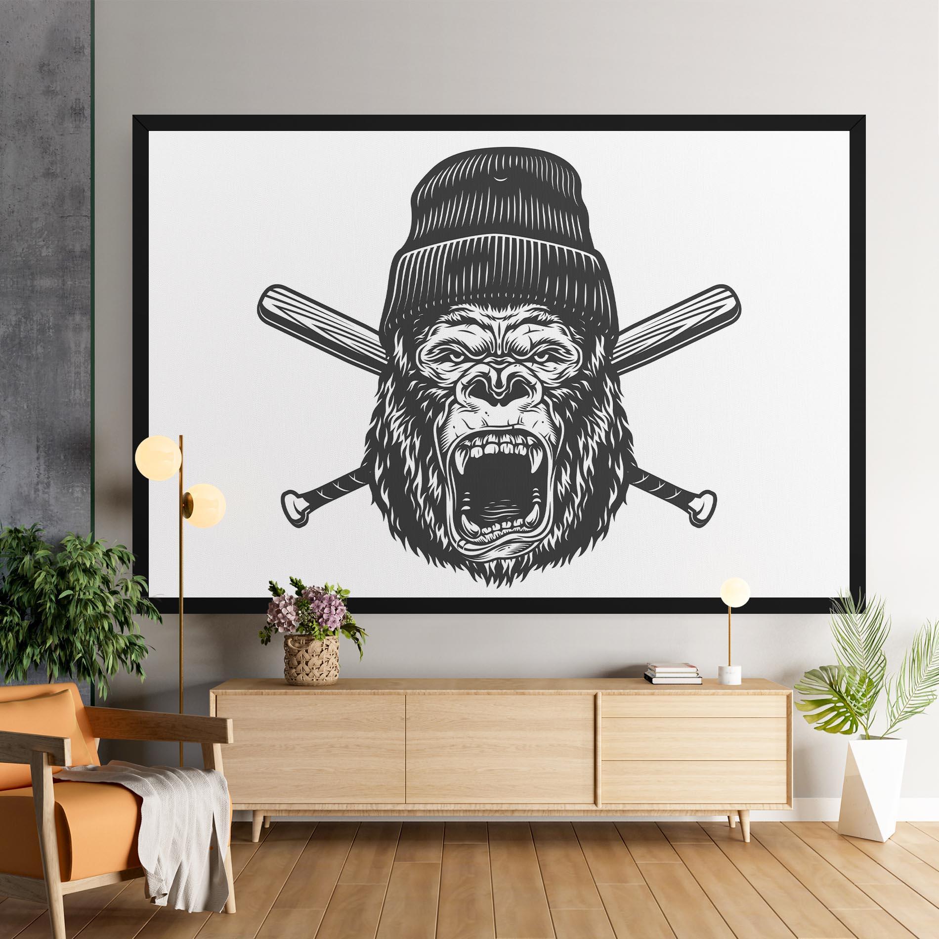Leinwandbild Baseball Gorilla mockup 9