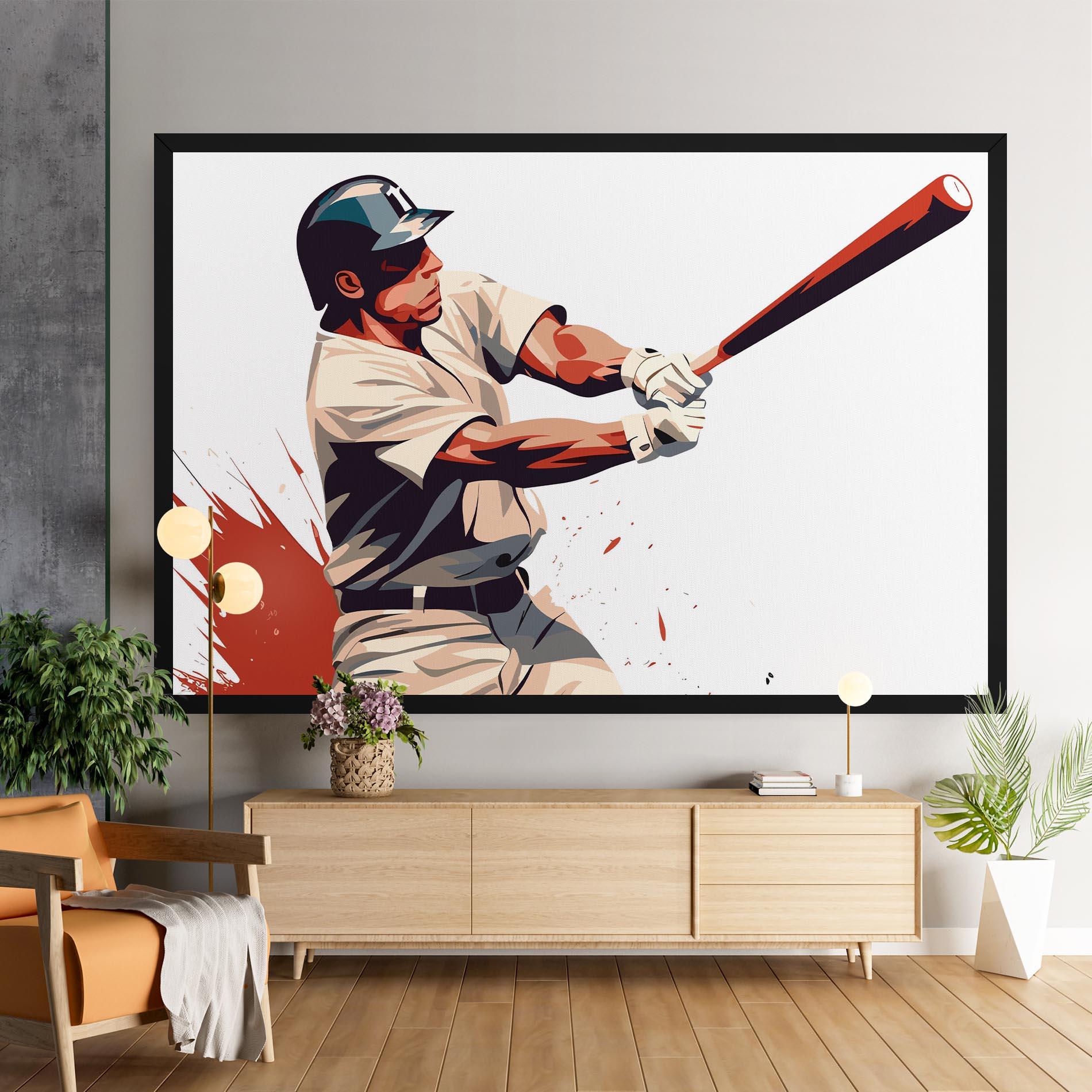 Leinwandbild Baseball Red Art mockup 9