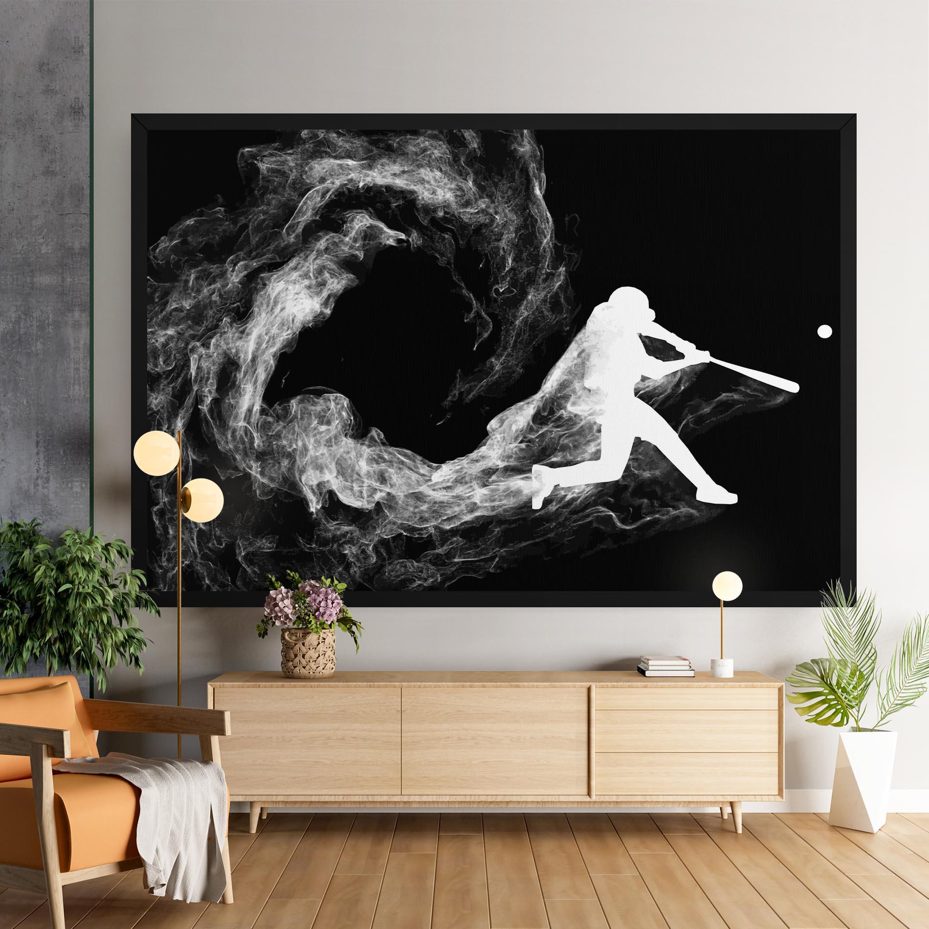 Leinwandbild Baseball Smoke mockup 9